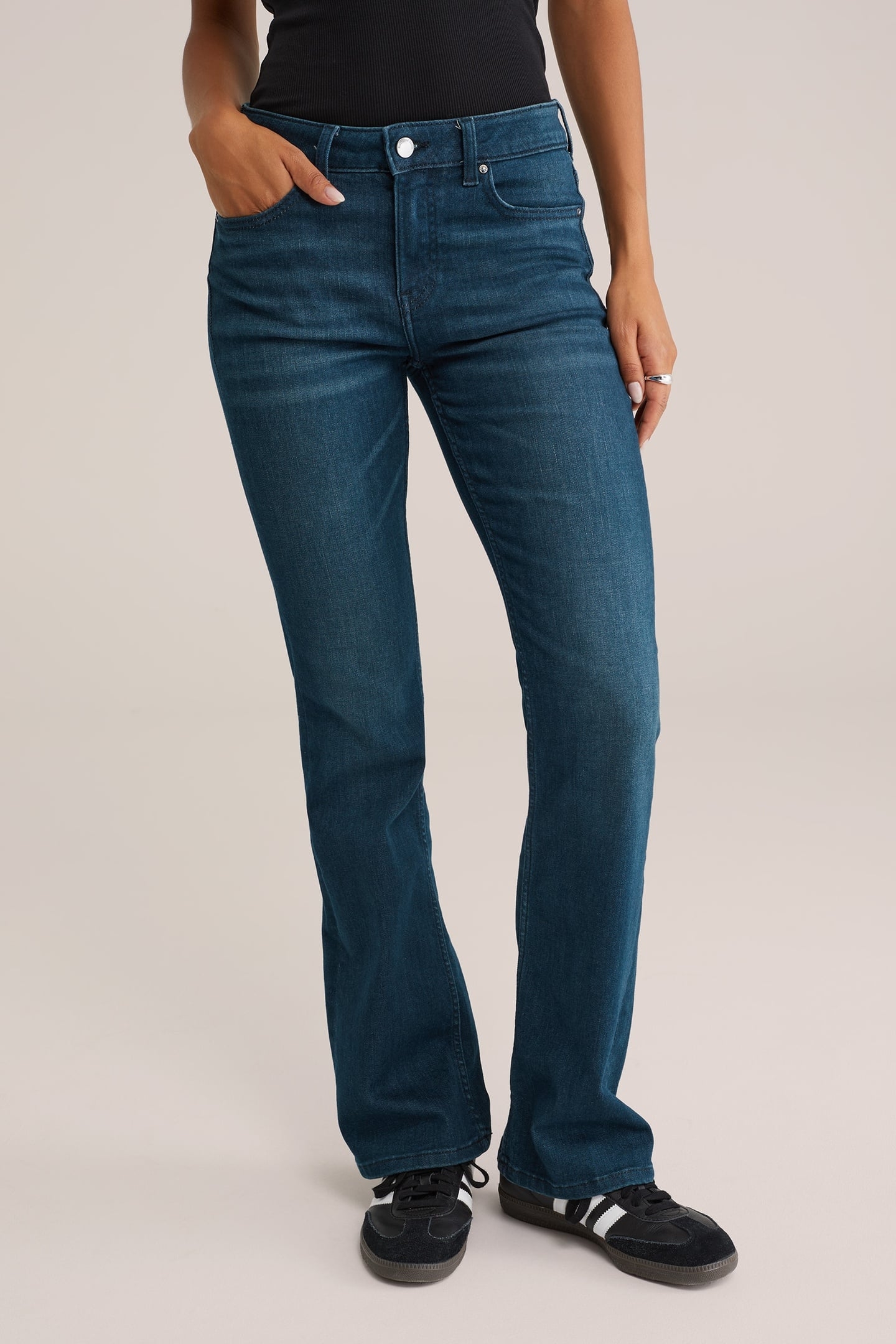 5-POCKET MID WAIST DARK BLUE 1