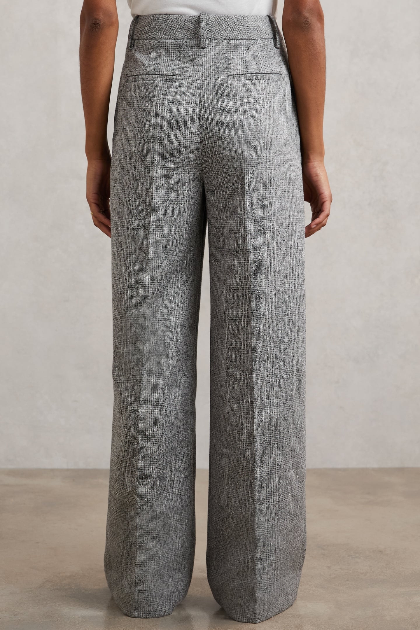 TEXTURE WIDE LEG TROUSER GREY 2