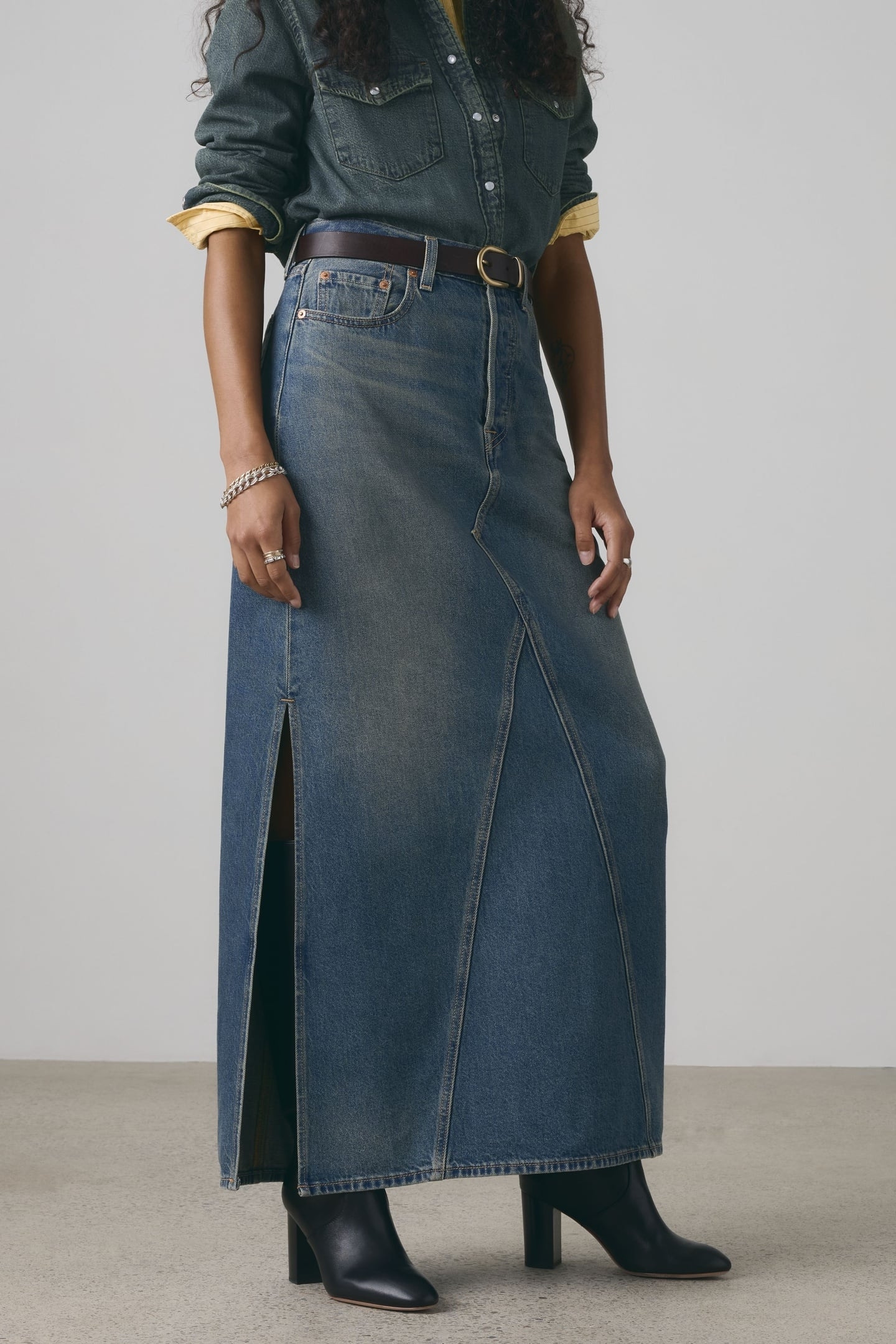 LONG ICON SKIRT BLUE 2