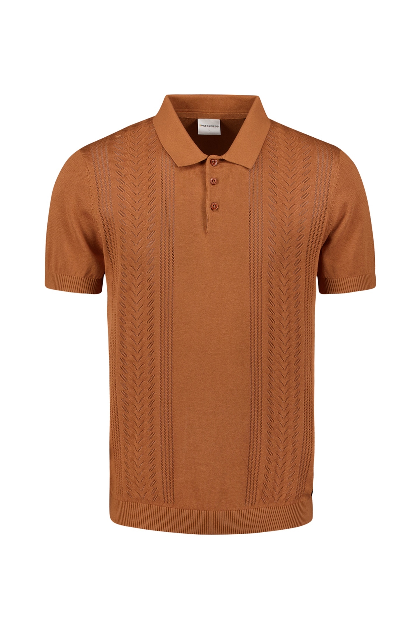 PULLOVER SHORT SLEEVE POLO SOLID PLACED JACQUARD CARAMEL 4