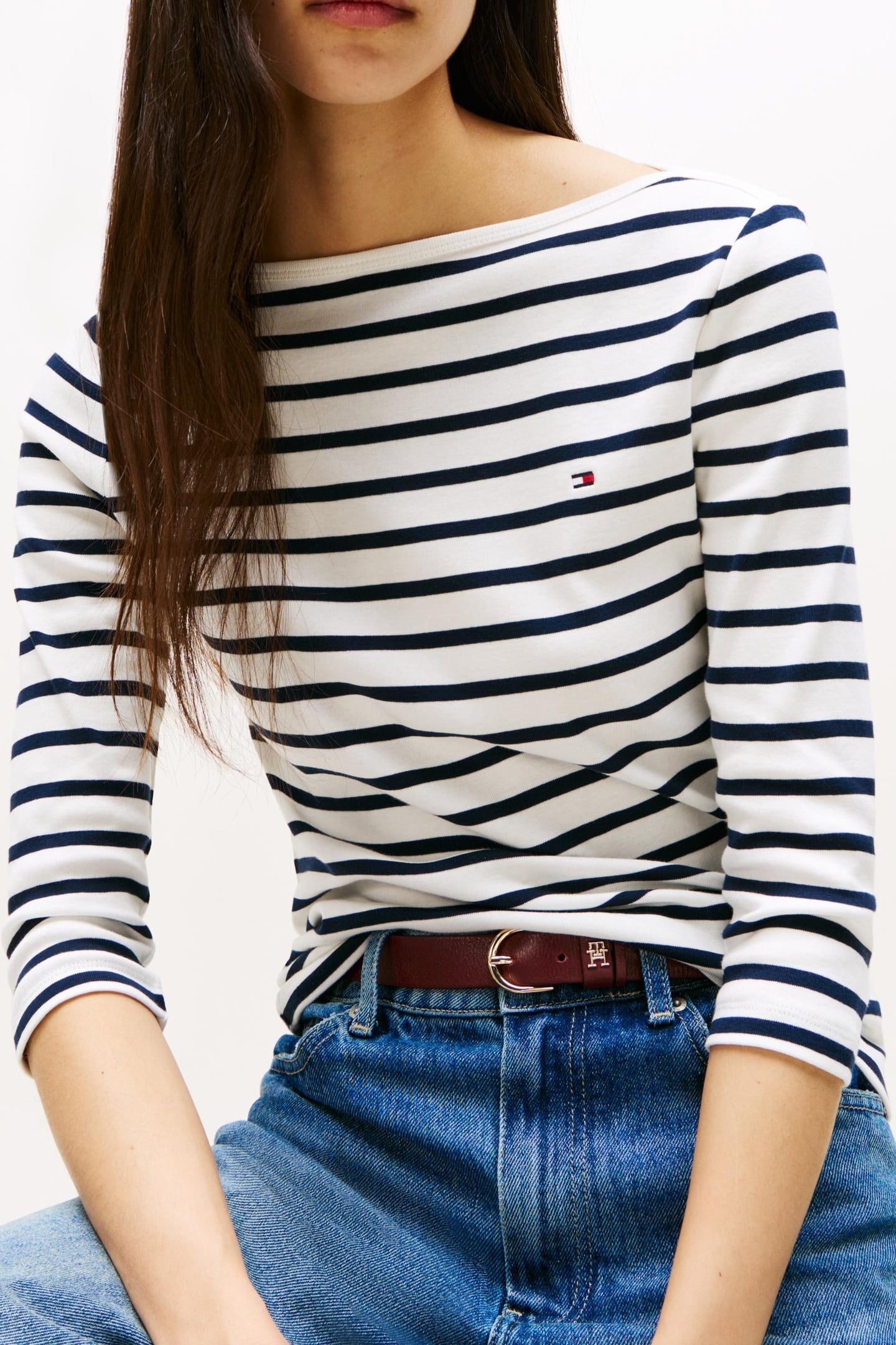 SLIM CODY BOAT NECK T-SHIRT BRETON/ECU/DARK NIGHT NAVY 4