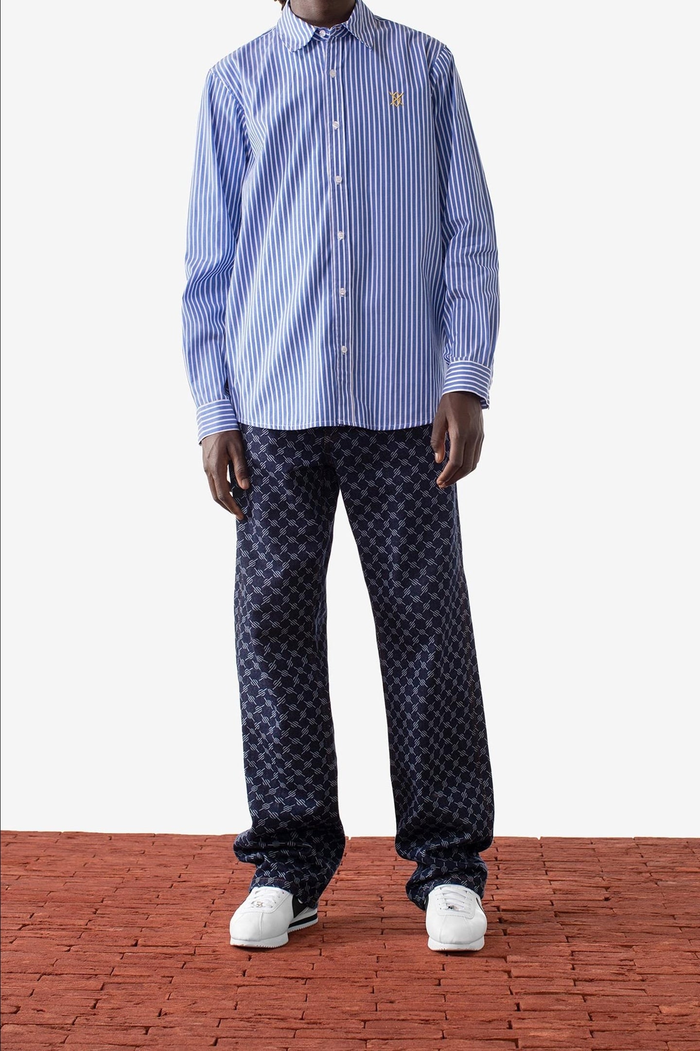 MAMBO LONG SLEEVE SHIRT WHITE/BLUE 1