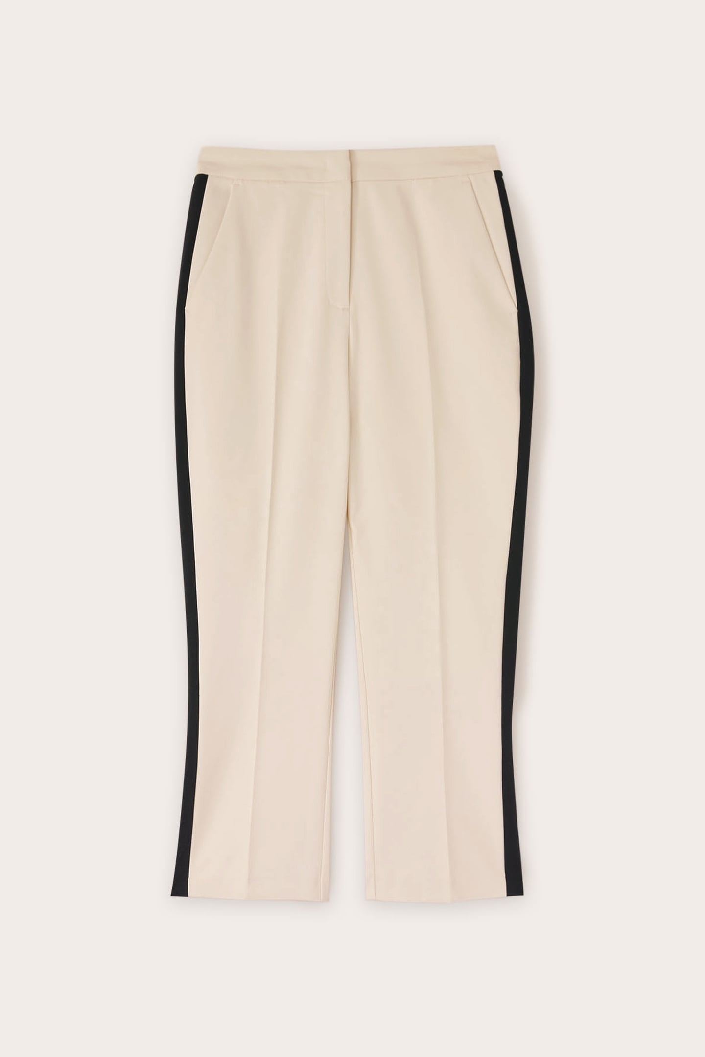 CROPPED TROUSERS WITH SIDE BAND WHITE 4