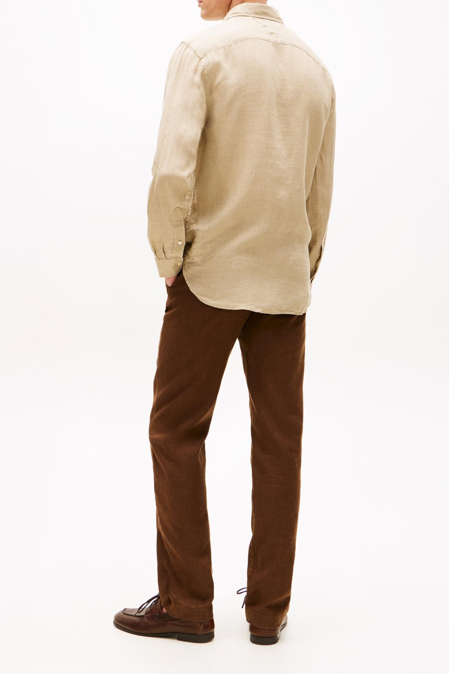PIGMENT DYED LINEN SHIRT SANDALWOOD 2