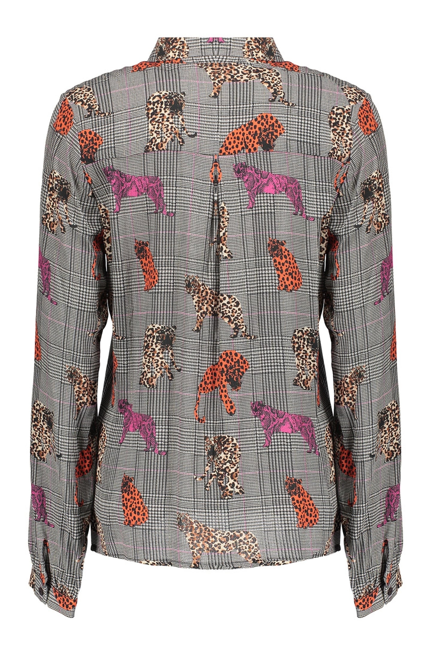 BLOUSE PRINT ANIMAL LUREX PINK/ORANGE 2
