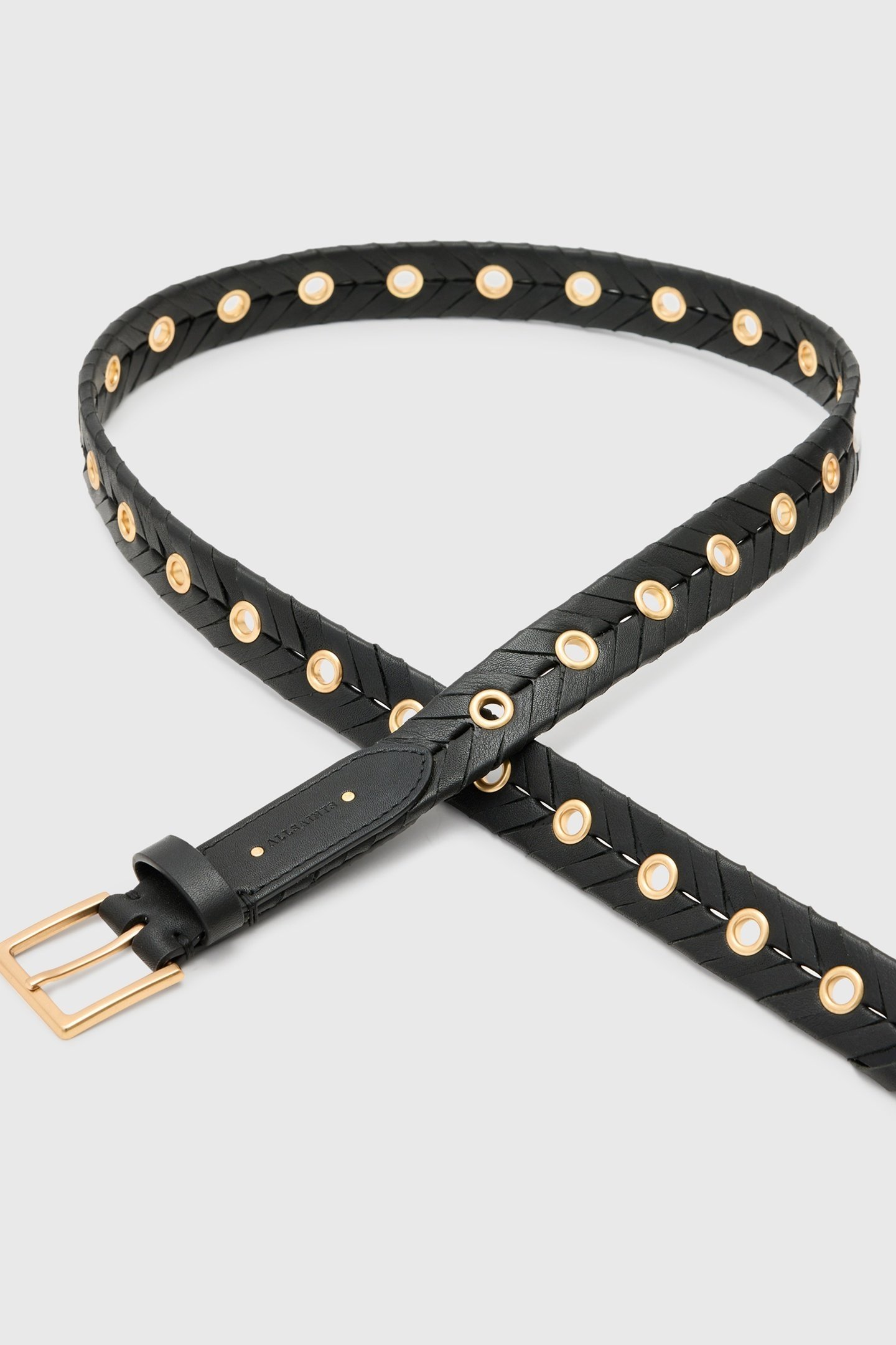 ALICE WOVEN BELT BLACK/WARM BRASS 3