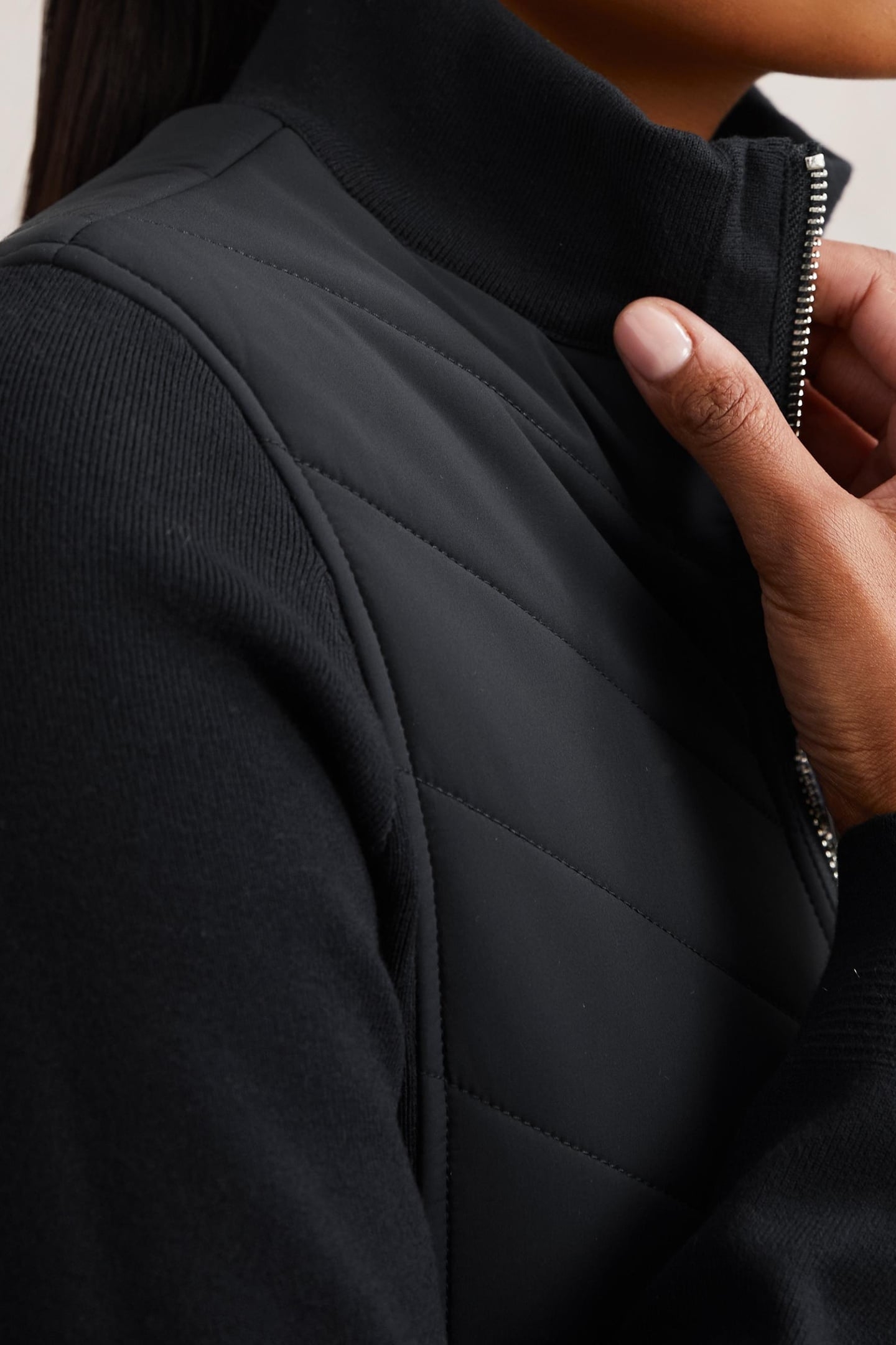 KNITTED HYBRID JACKET NAVY 5