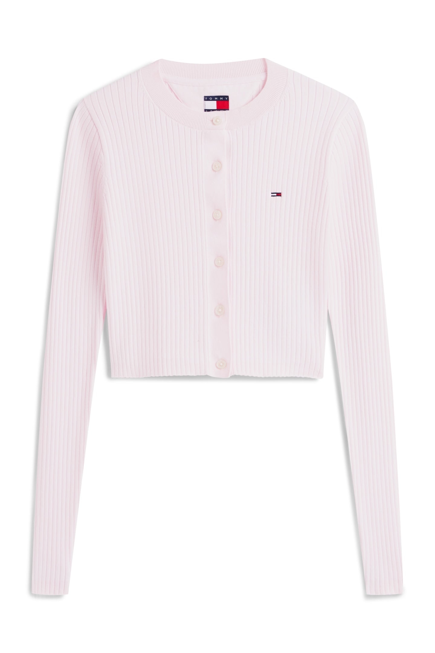 CROPPED RIB CARDIGAN LIGHT PINK 4