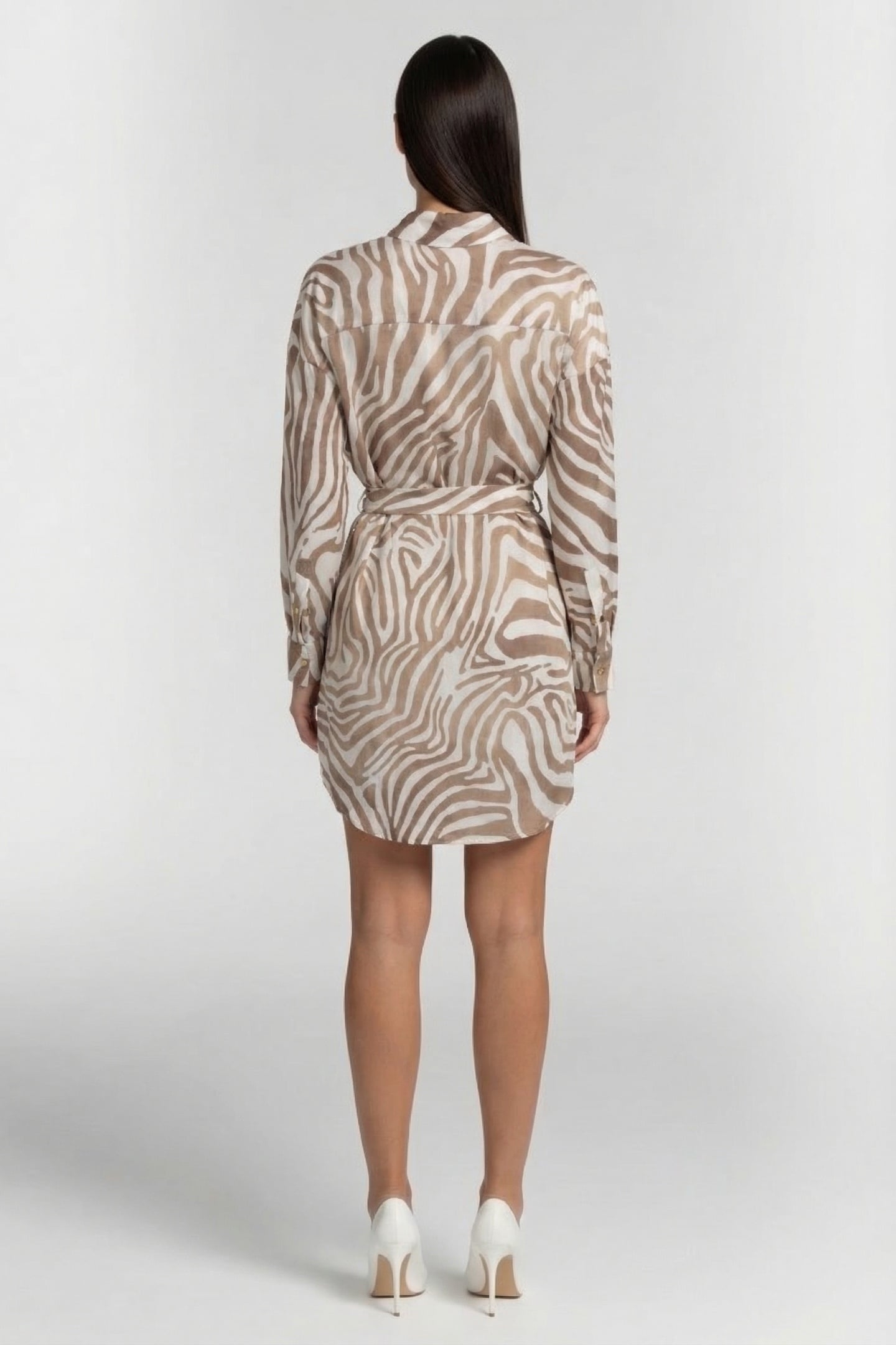 MARCIANO BY GUESS ROSIE LS SHIRT DRESS SAFARI DREAM PRINT 2