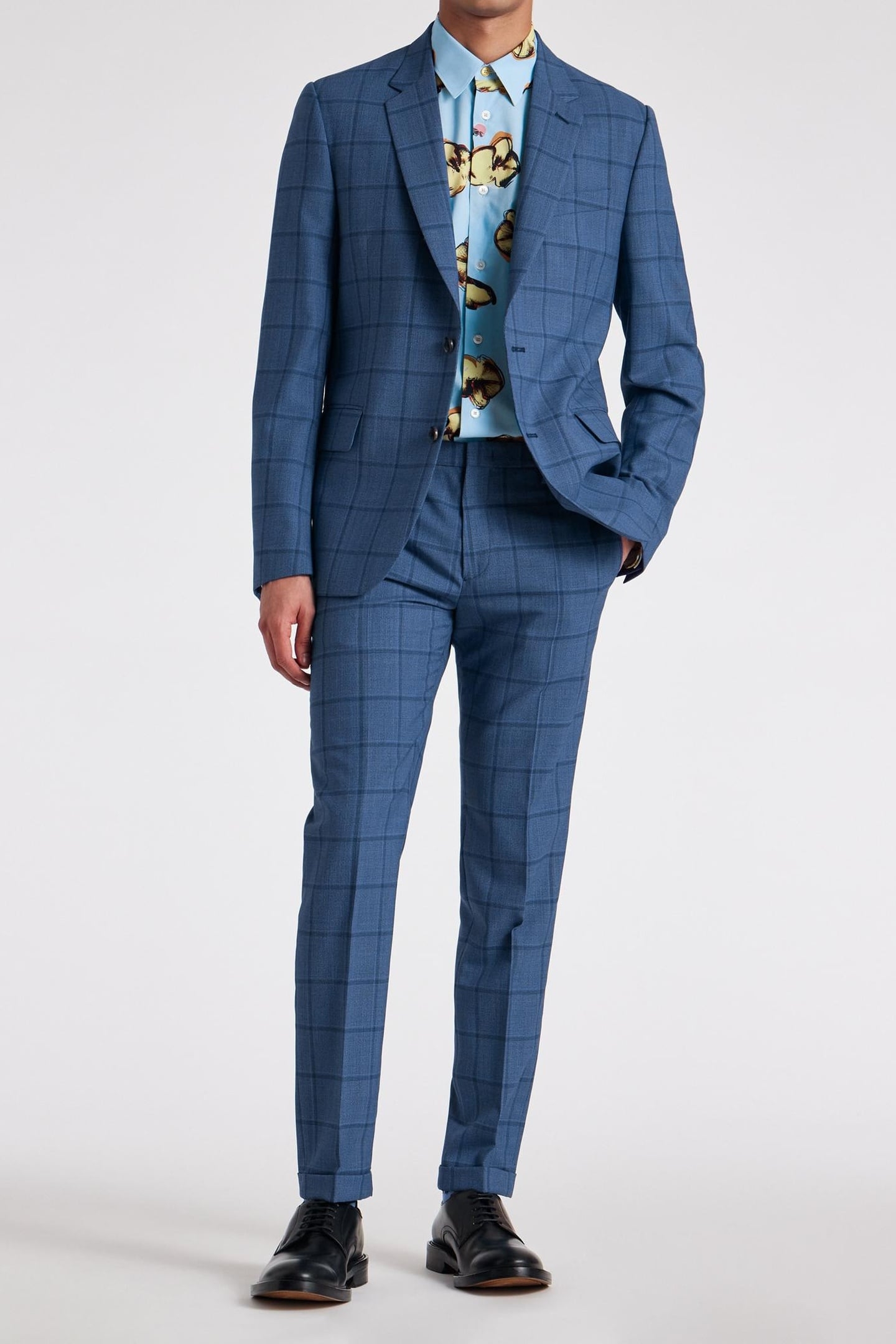 GENTS TAILORED FIT 2BTN JACKET PETROL BLUE 2