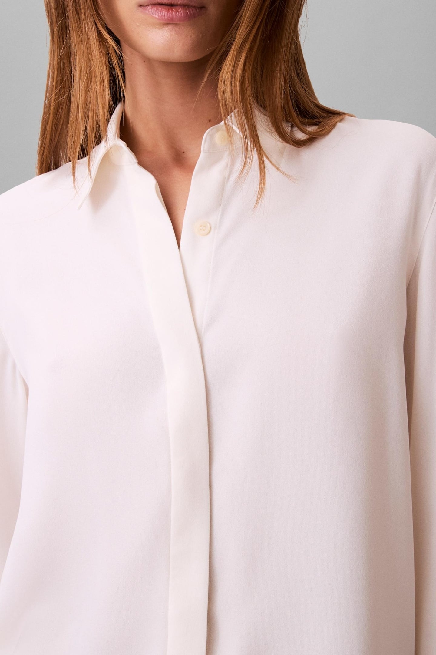 CREPE CLASSIC SHIRT WHITE GREIGE 6