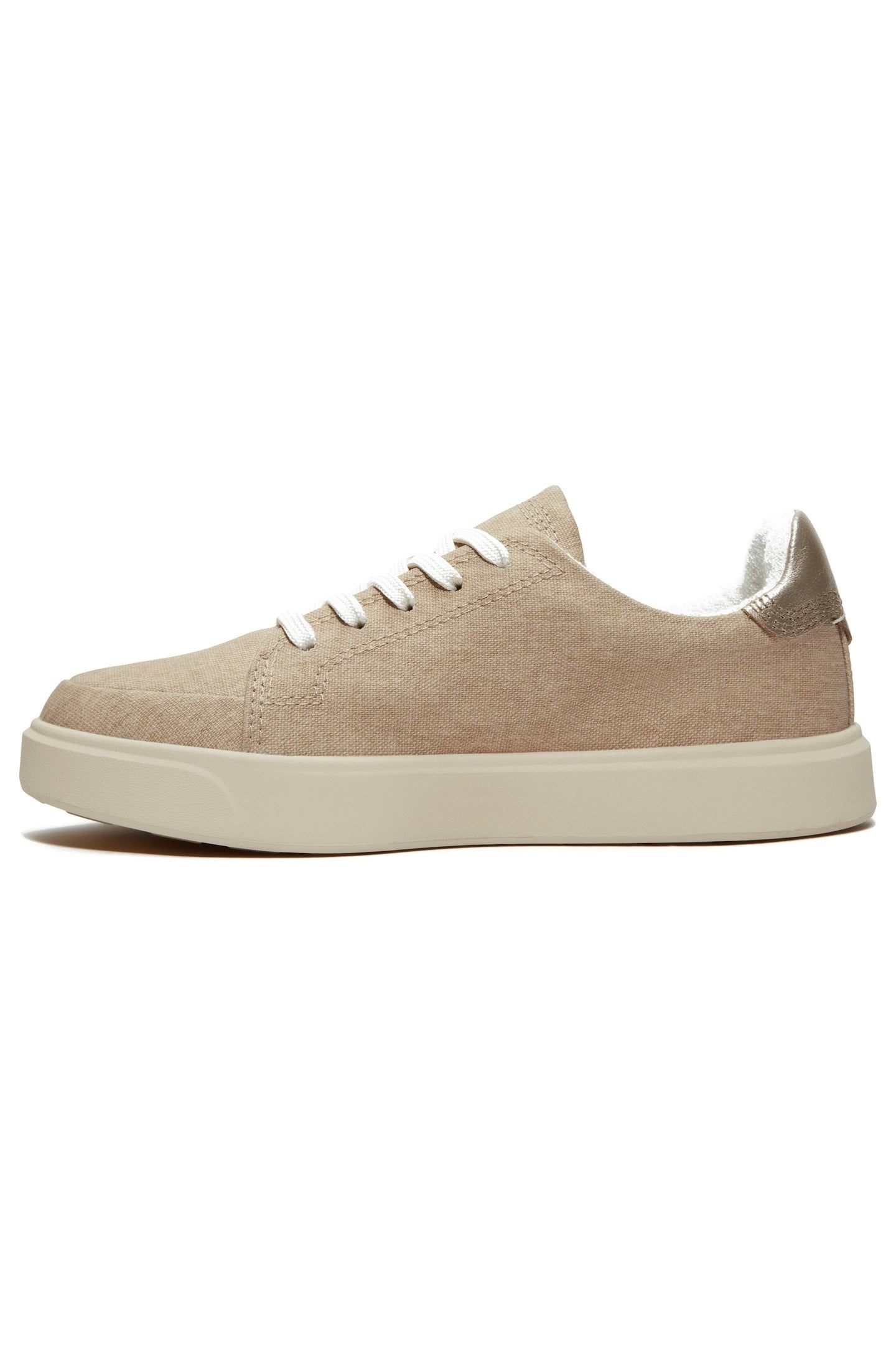 EMERSON STREET LOW LACE UP SNEAKER LIGHT BEIGE CANVAS 3