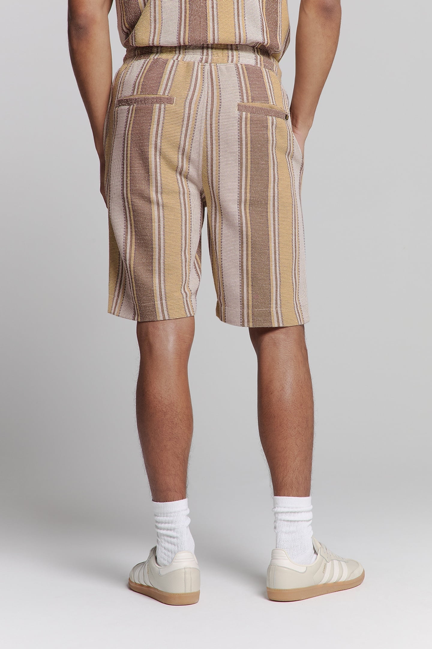 SHORT JERSEY MULTI COLOUR VERTICAL STRIPES YELLOW 3