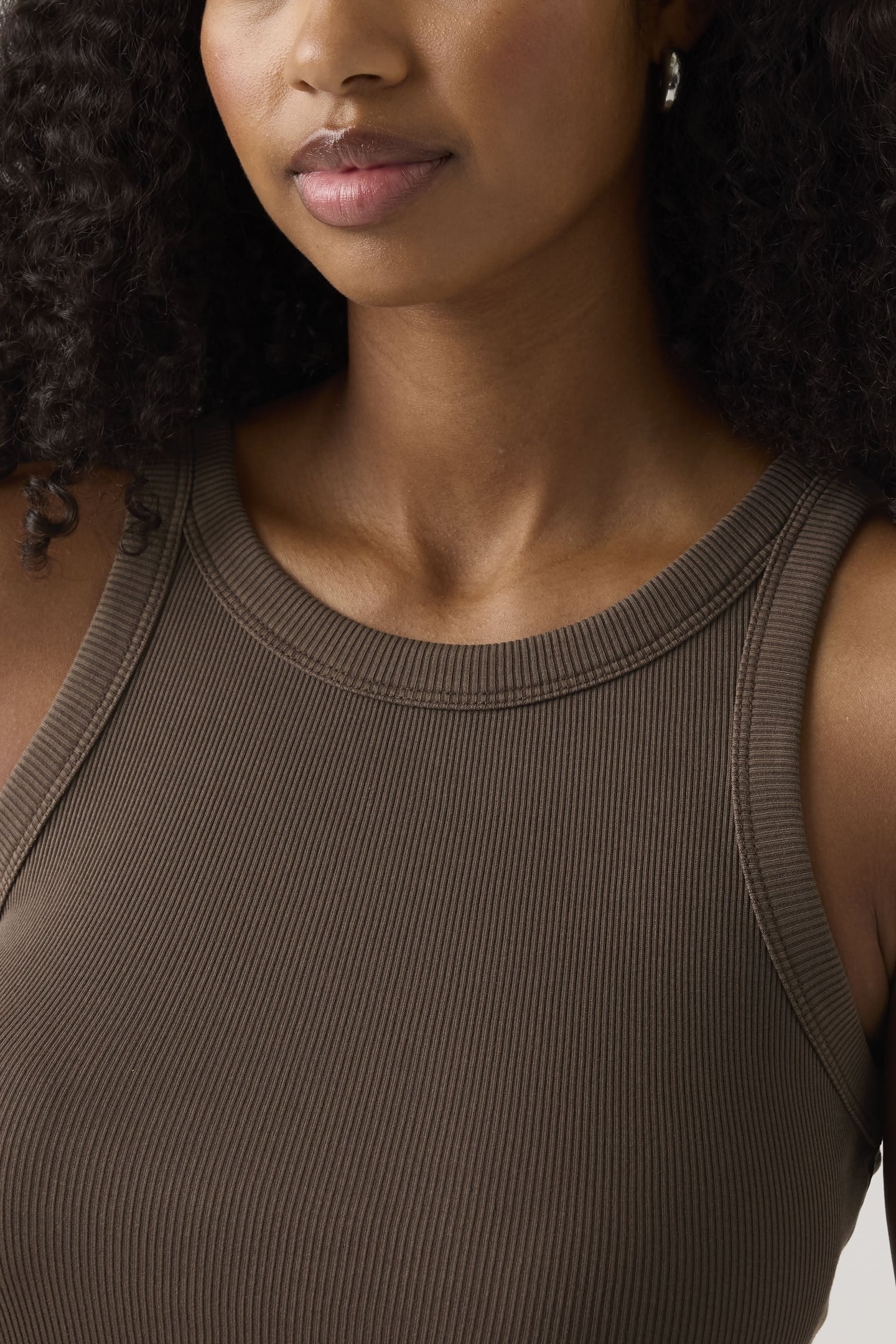 ESSENTIAL RACER TANK TOP BROWN 4
