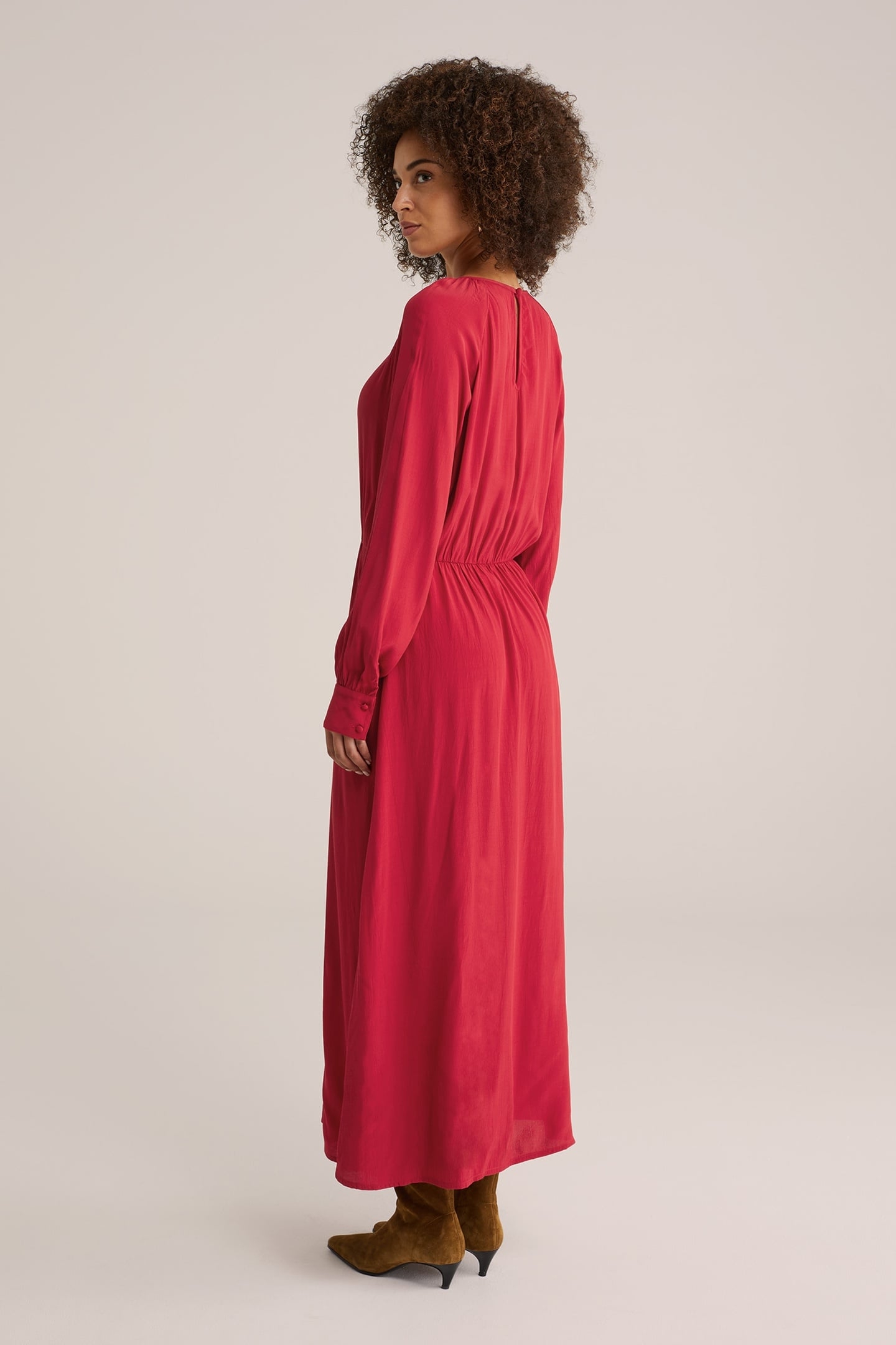 DRESS MAXI LENGTH FIRE RED 2