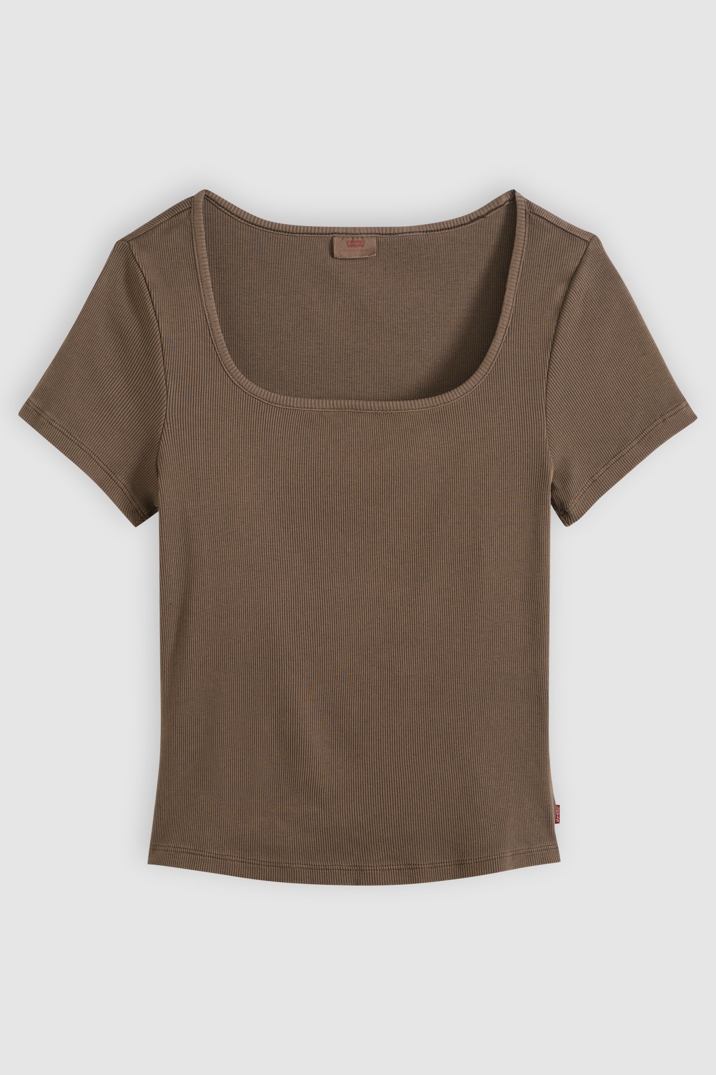ESSENTIAL SQUARE NECK TEE BROWN 4