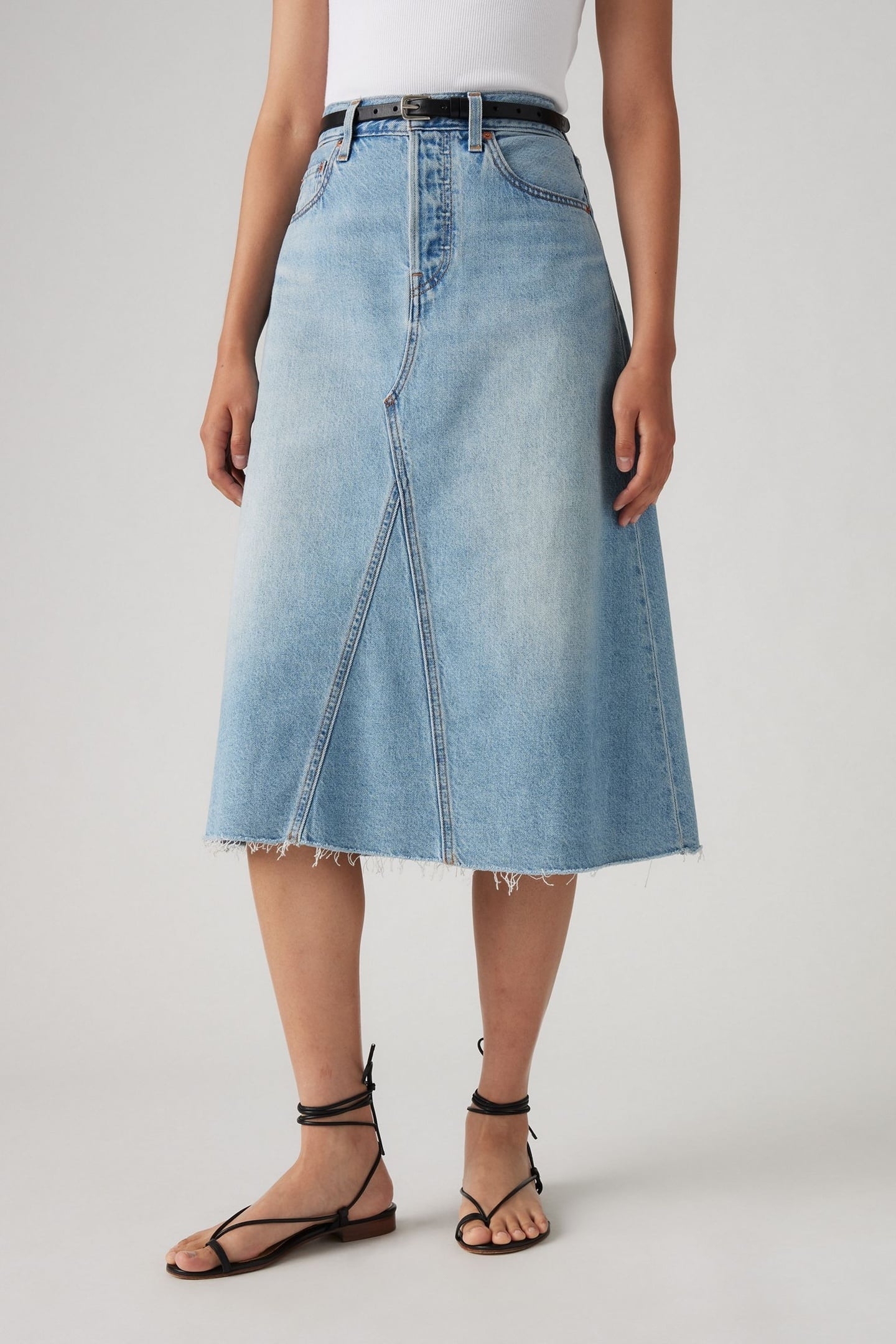 HIGH RISE A LINE DECON SKIRT BLUE 1