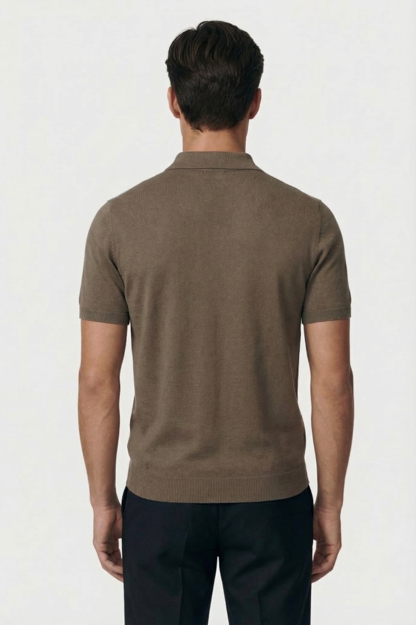 PULLOVER SHORT SLEEVE POLO BUTTON SOLID DARK MOSS 2