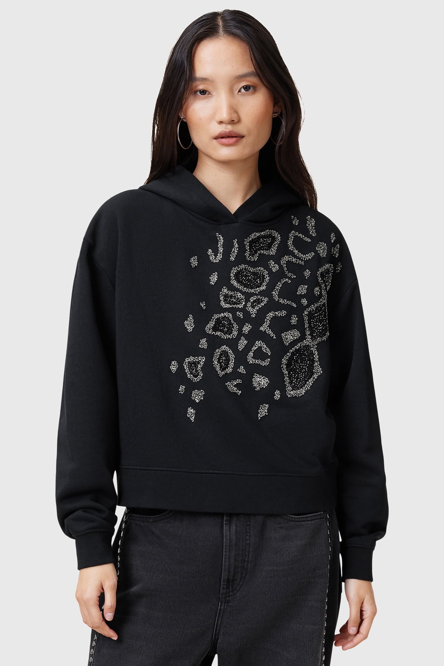 FLOW EMB PIPPA HOODY BLACK 2