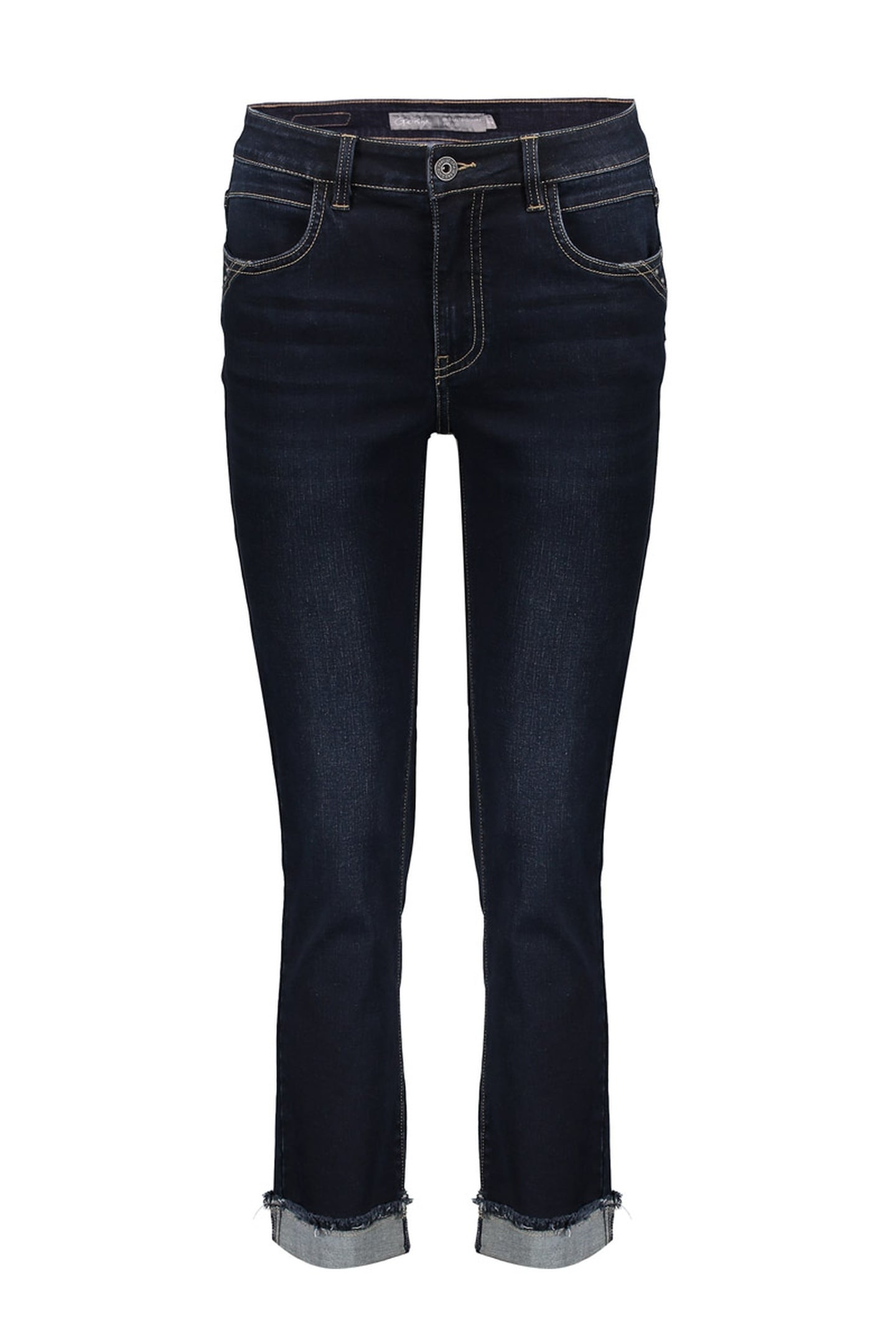 JEANS TURN-UP DARK BLUE BLACK DENIM 1
