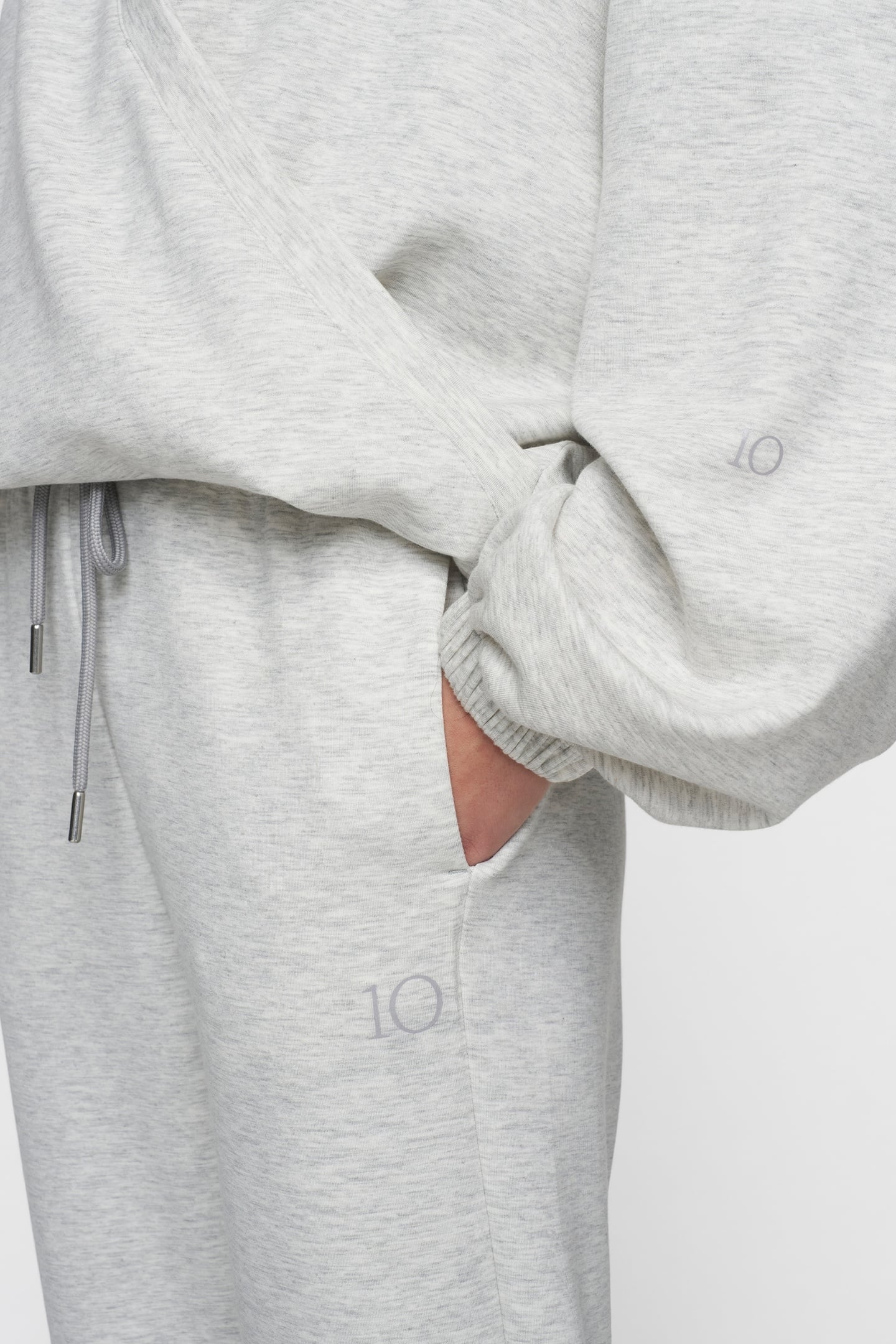 SOFT SCUBA CUFF JOGGER WHITE GREY MELEE 7