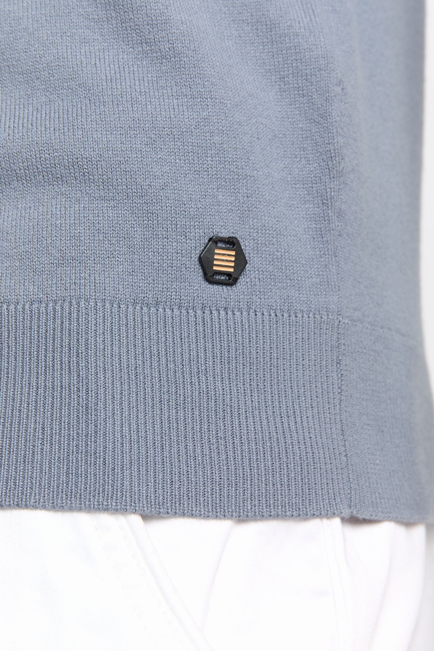 PULLOVER SHORT SLEEVE POLO BUTTON SOLID WASHED BLUE 7