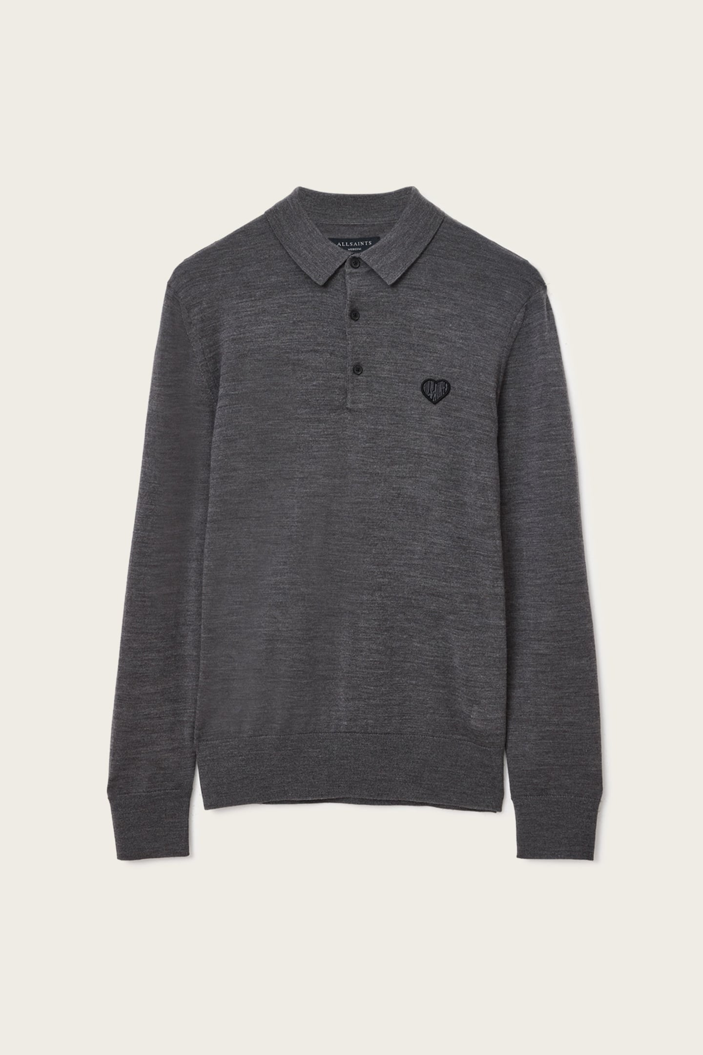 LVER MERINO LS POLO MONUMENT GREY 5