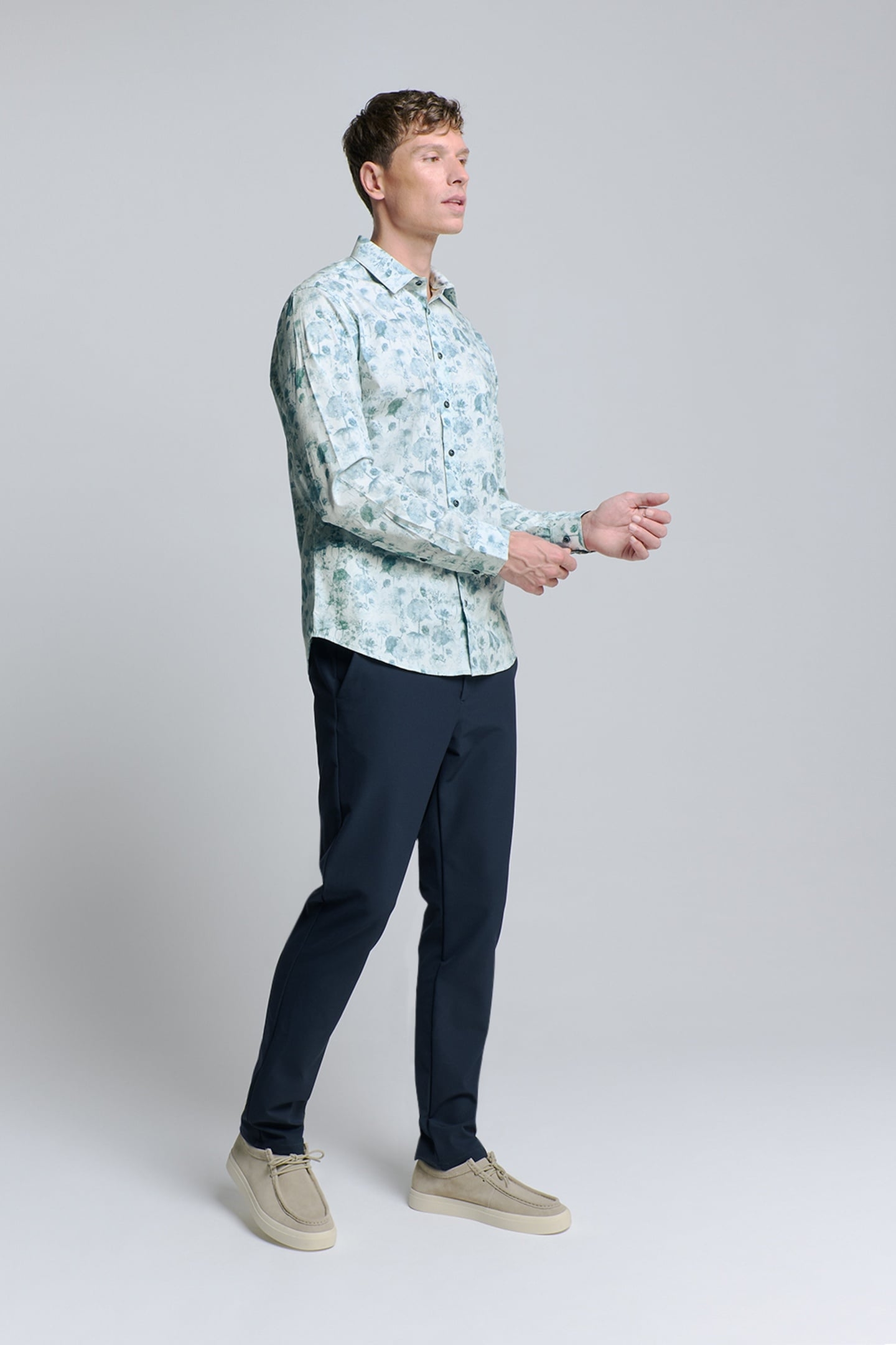 SHIRT STRETCH ALLOVER PRINTED CHALK 4