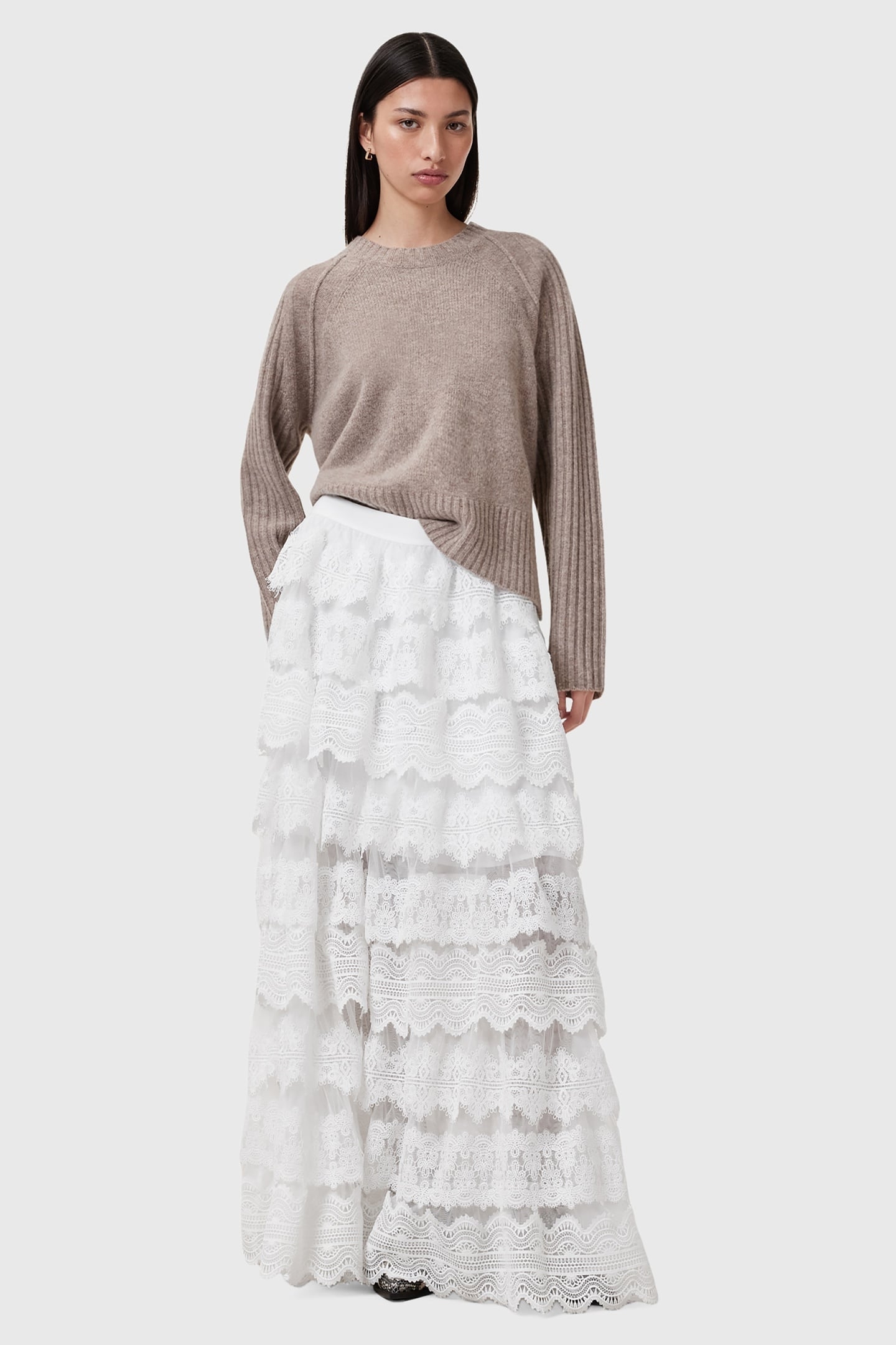 LIZI LACE MAXI SKIRT CHALK WHITE 4