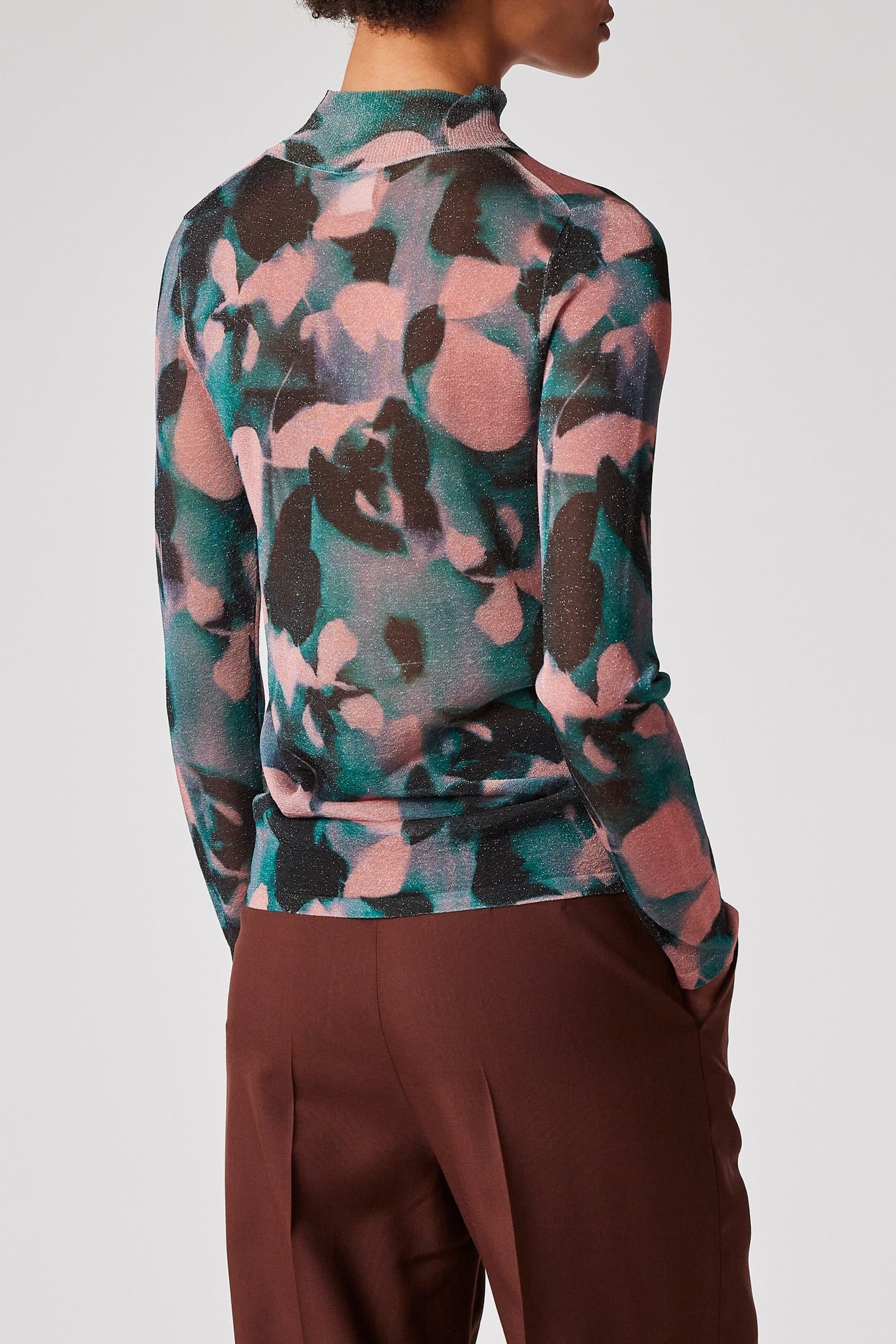 KNITTED SWEATER HIGH NECK PETROL GREEN 2