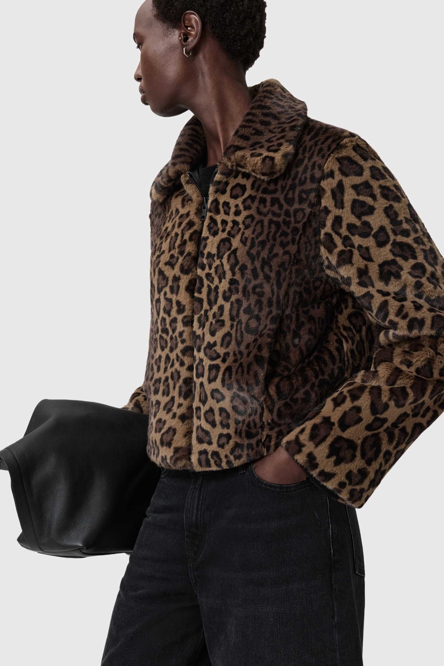 SAYE FAUX FUR JACKET LEOPARD BROWN 3