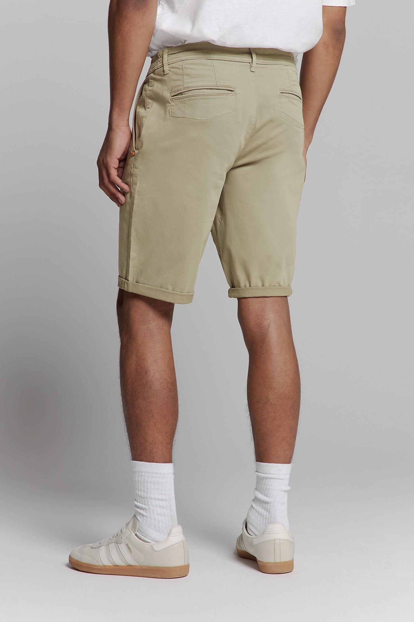 SHORT CHINO GARMENT DYED TWILL STRETCH LIGHT ARMY 4