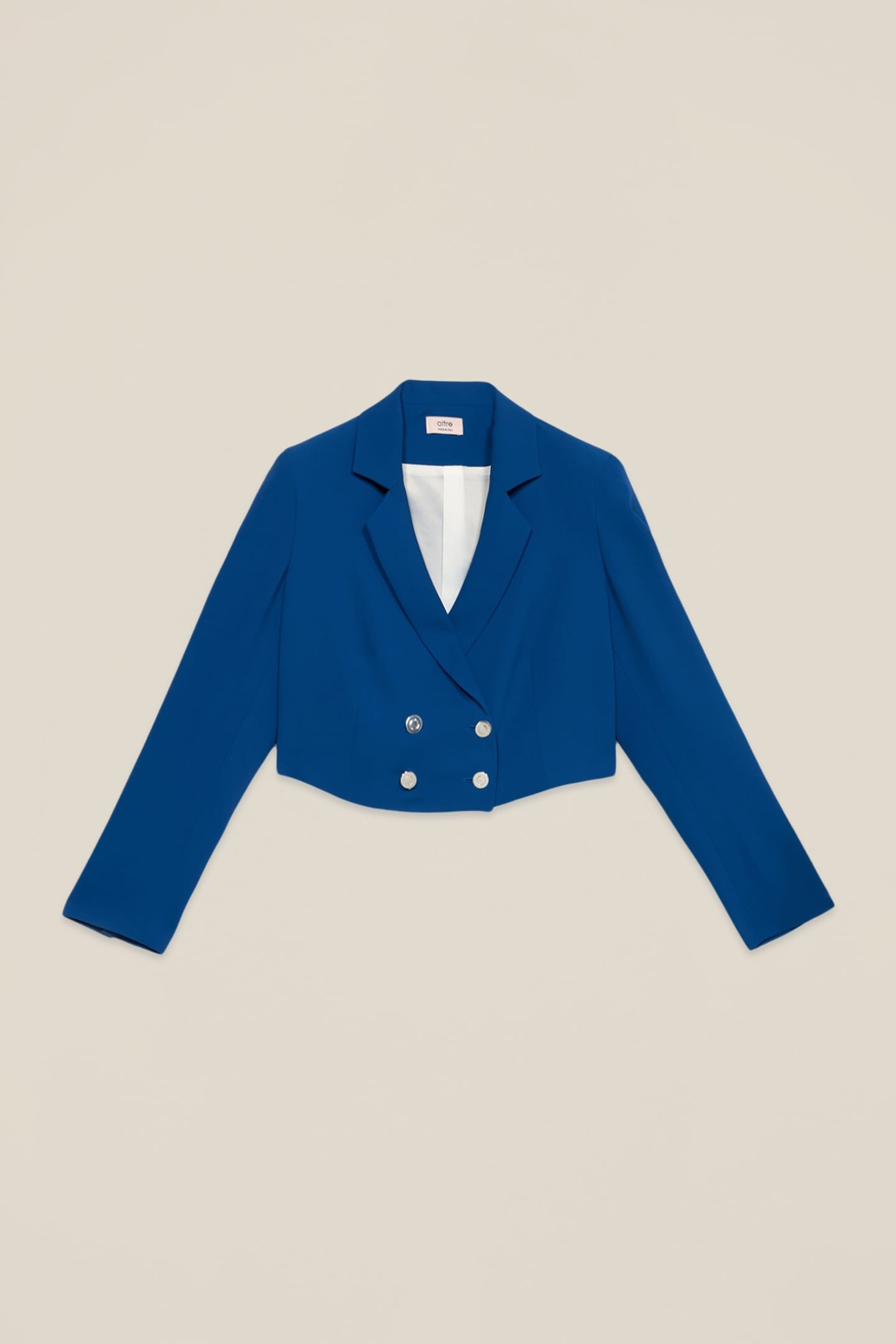 DOUBLE-BREASTED CROPPED BLAZER BRIGHT BLUE 3