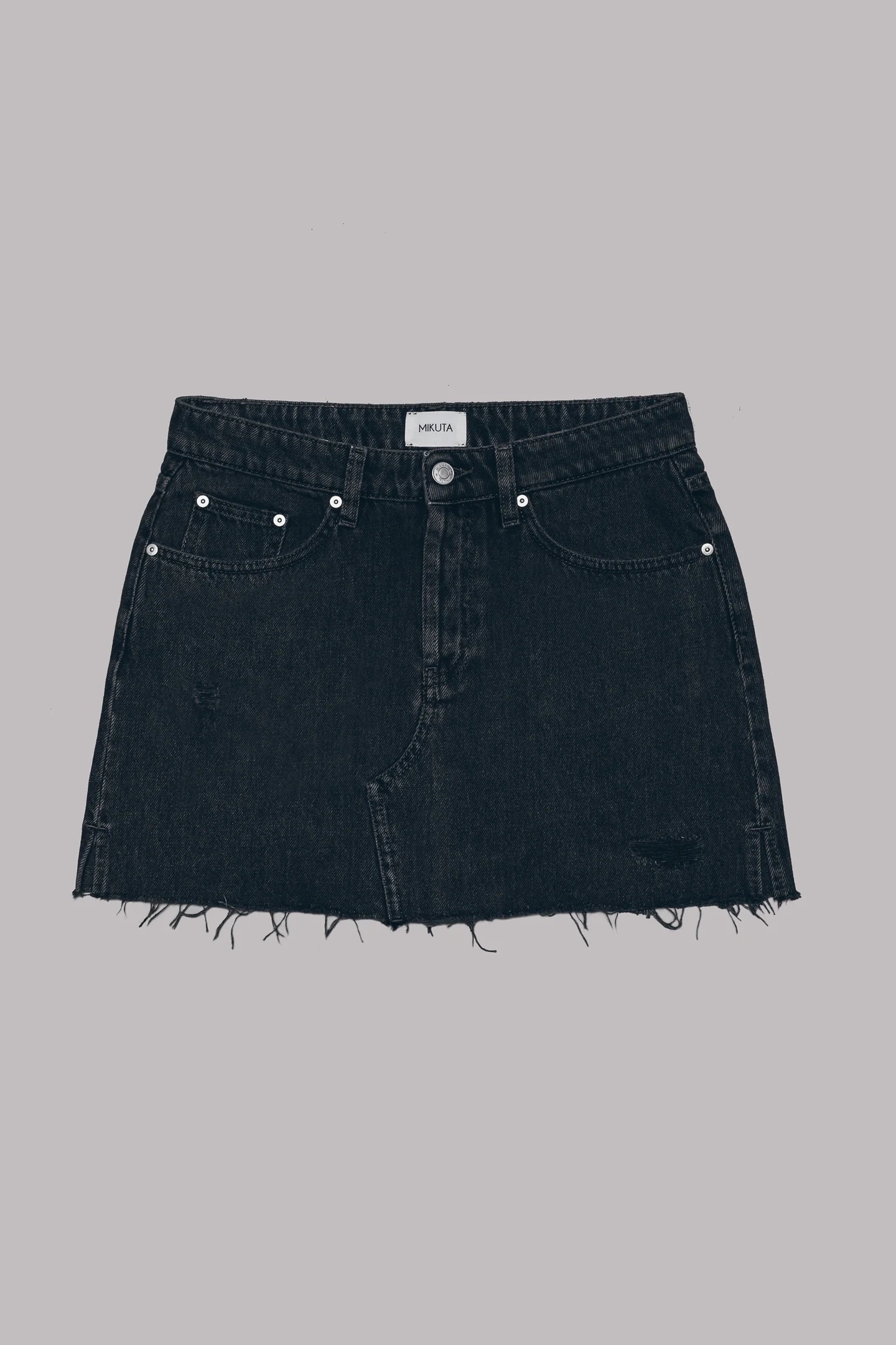 THE BLACK SLIT DENIM SKIRT 2