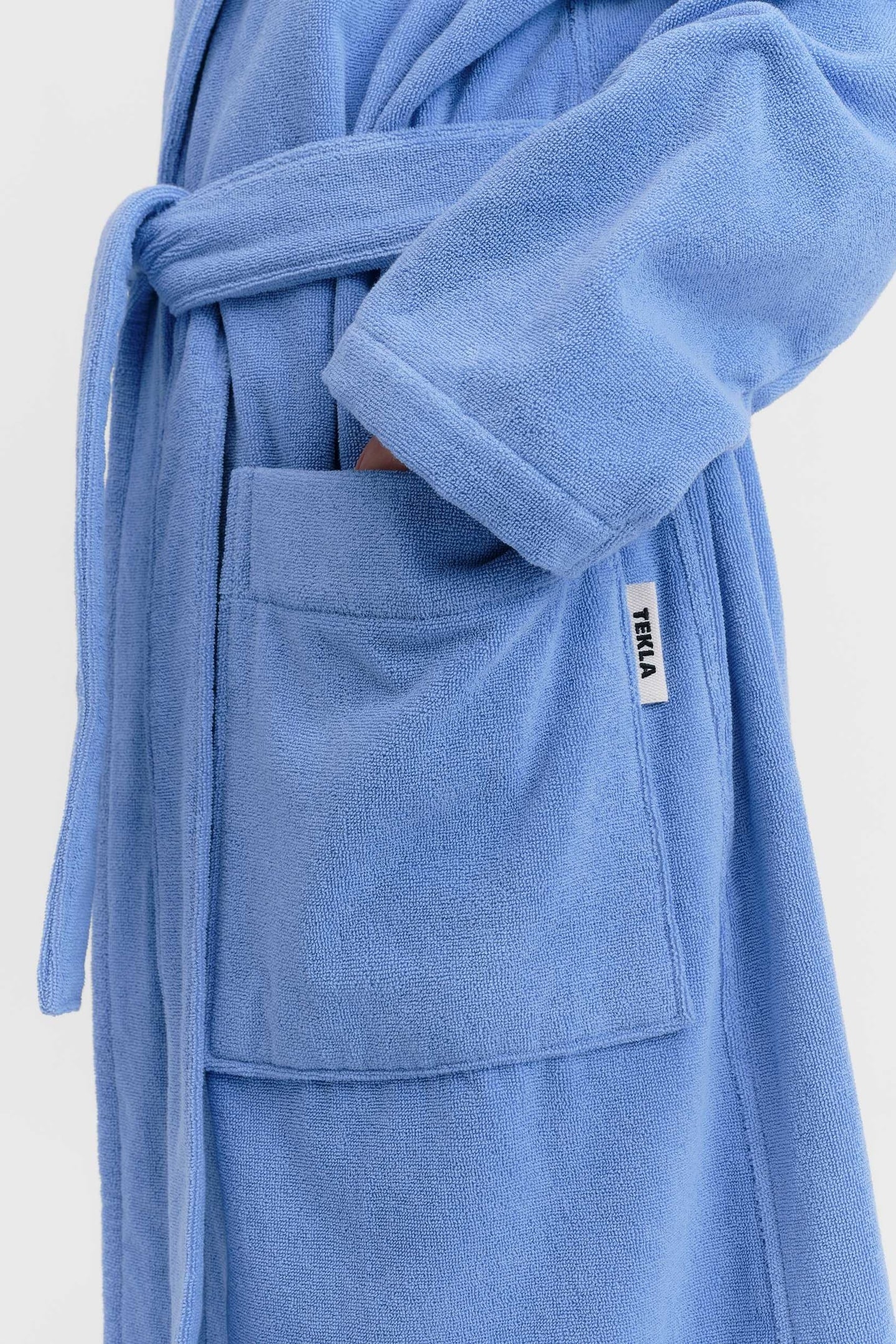 UNISEX HOODED BATHROBE CLEAR BLUE 8
