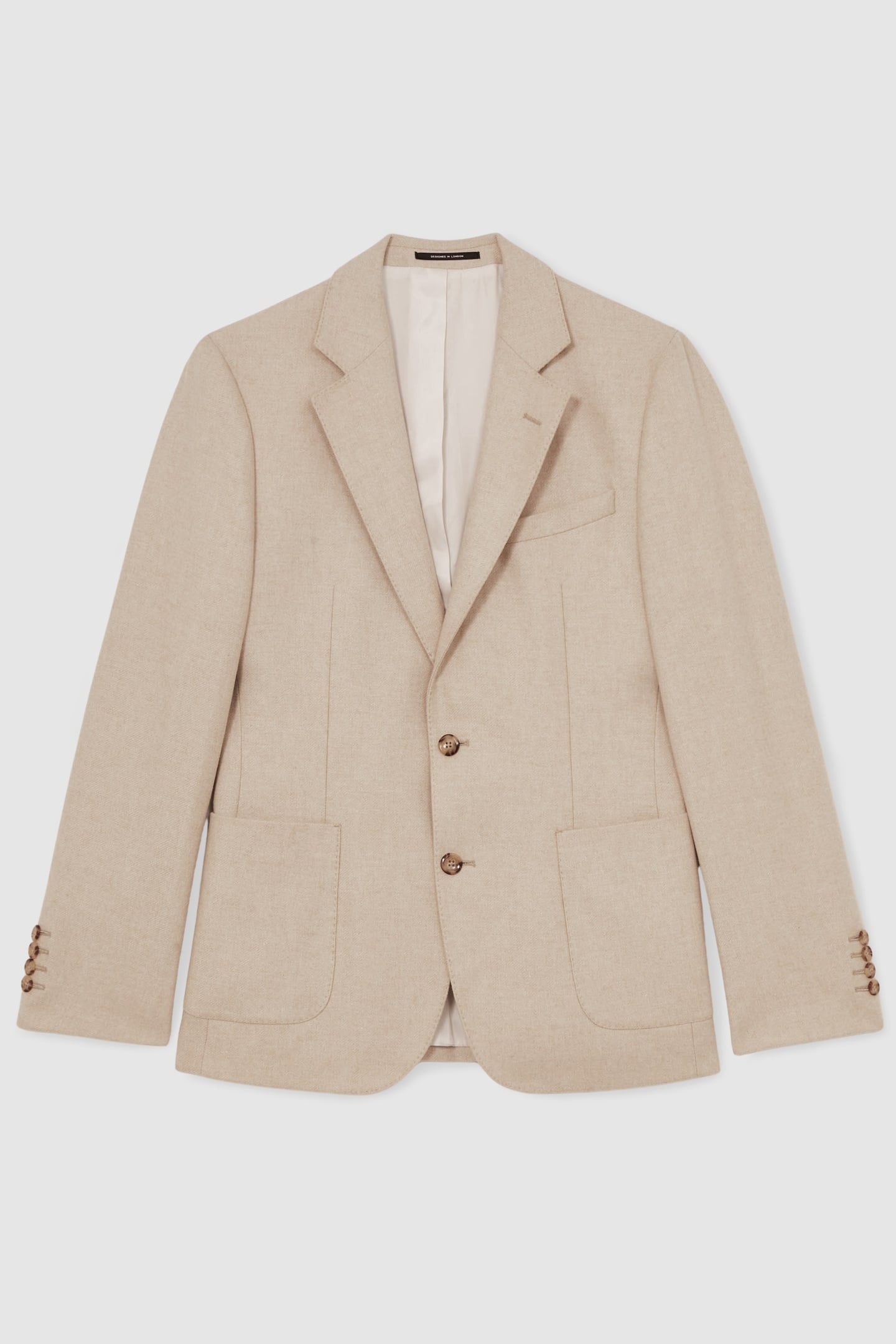 SB NOTCH FLANNEL BLAZER OATMEAL BROWN 2