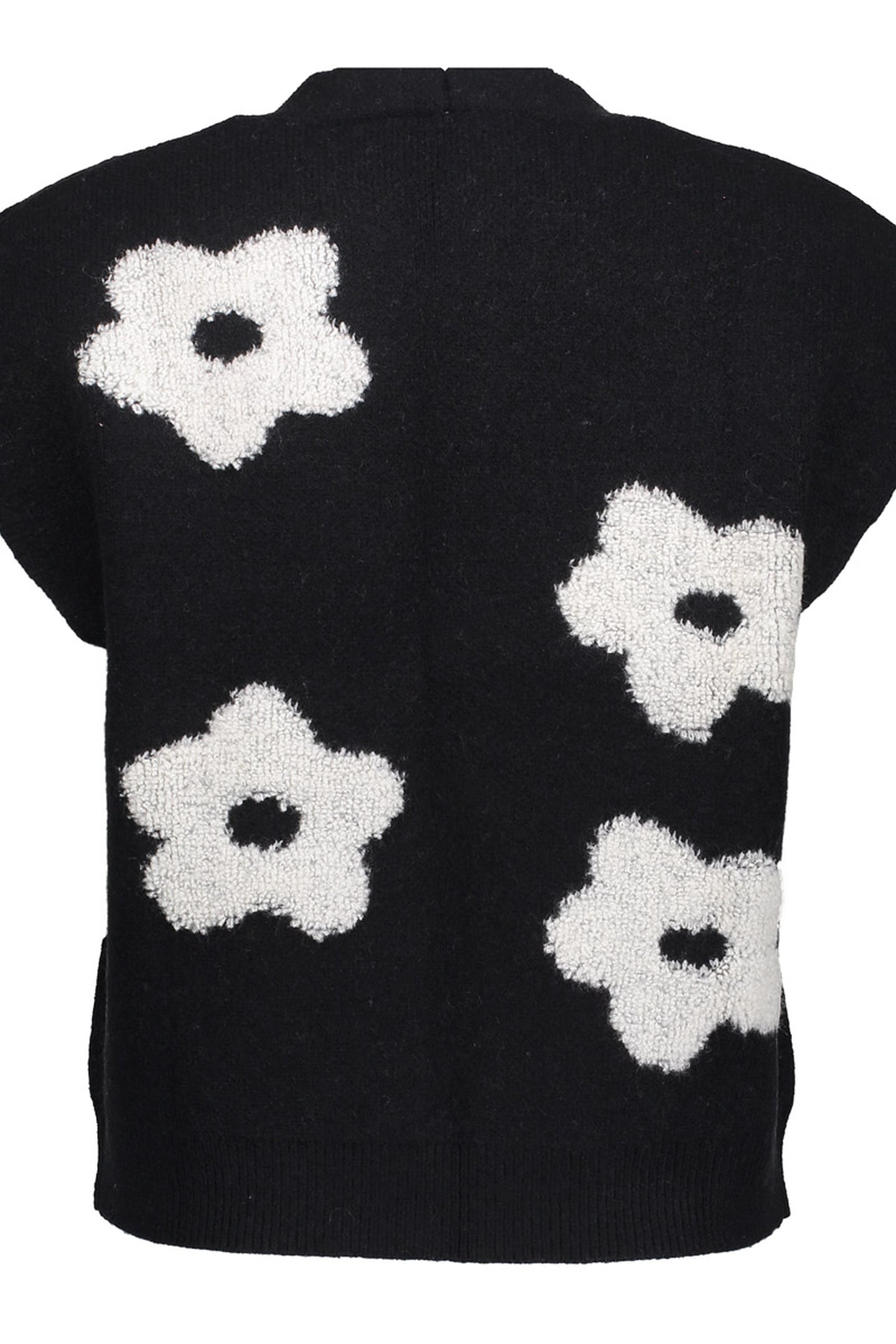 VEST FLOWERS BLACK/OFFWHITE 2