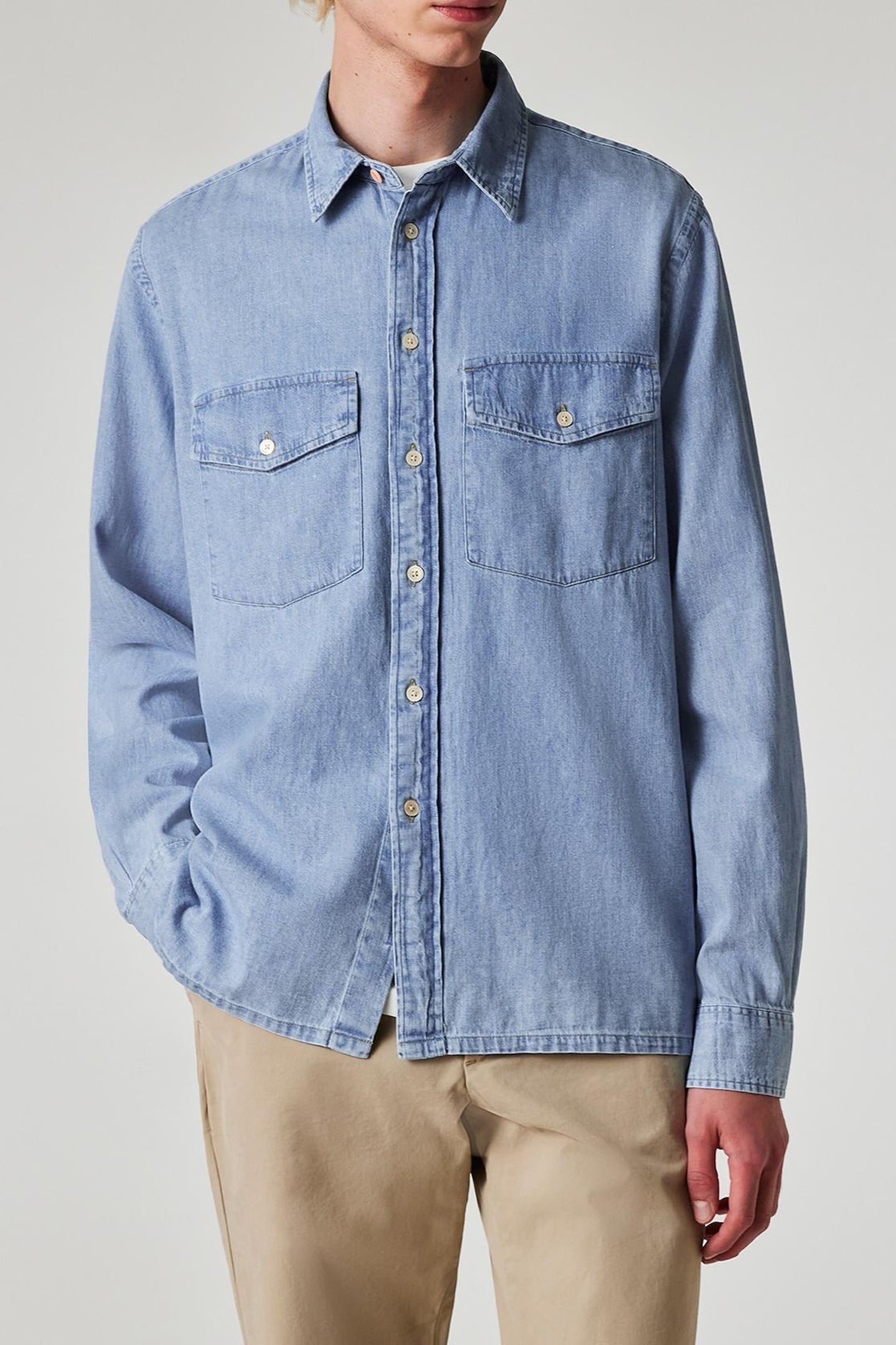 LS CASUAL FIT 2PKT SHIRT LIGHT BASE 1