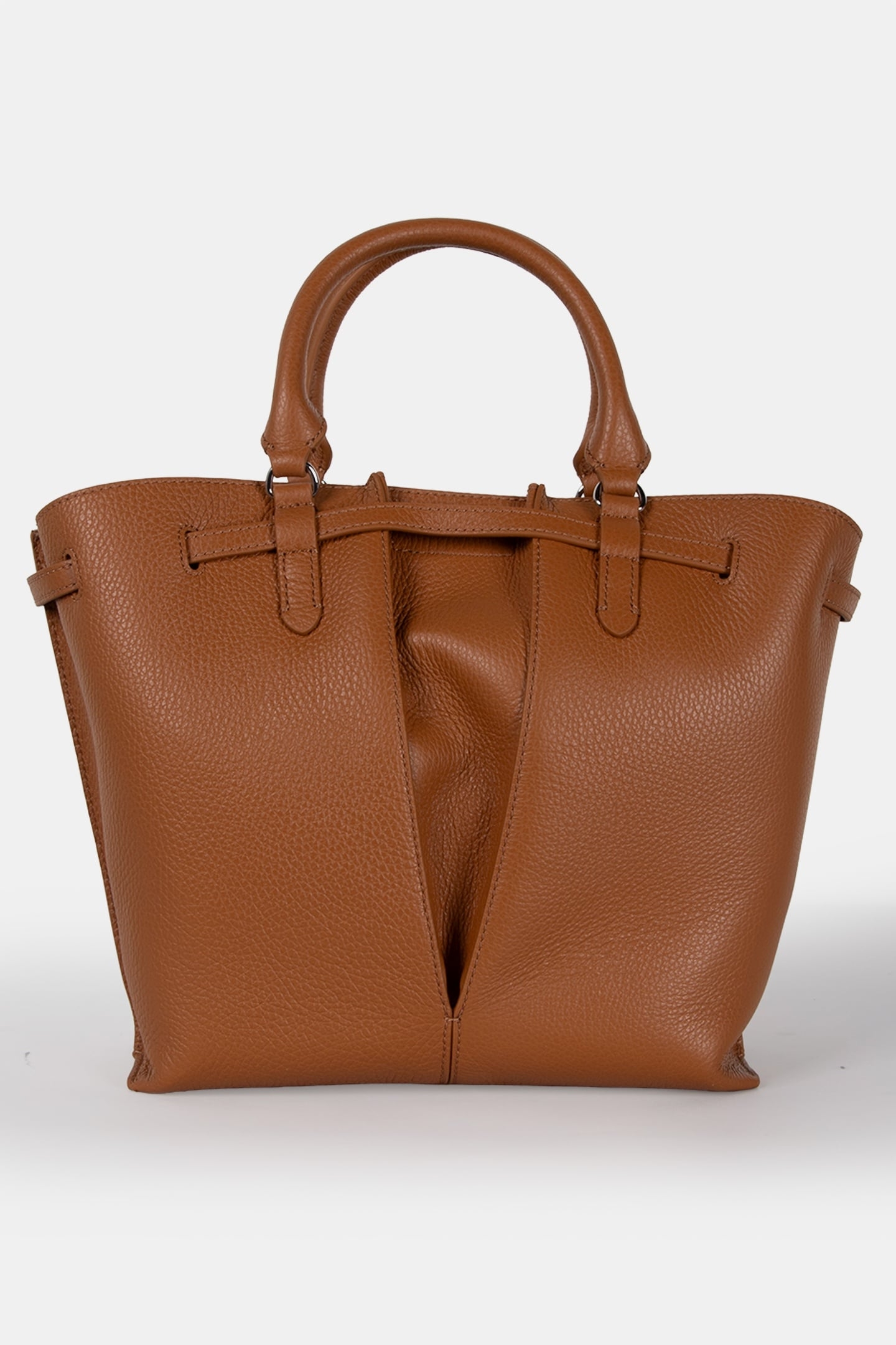 MEDIUM LEATHER TOTE BAG IN BROWN 4