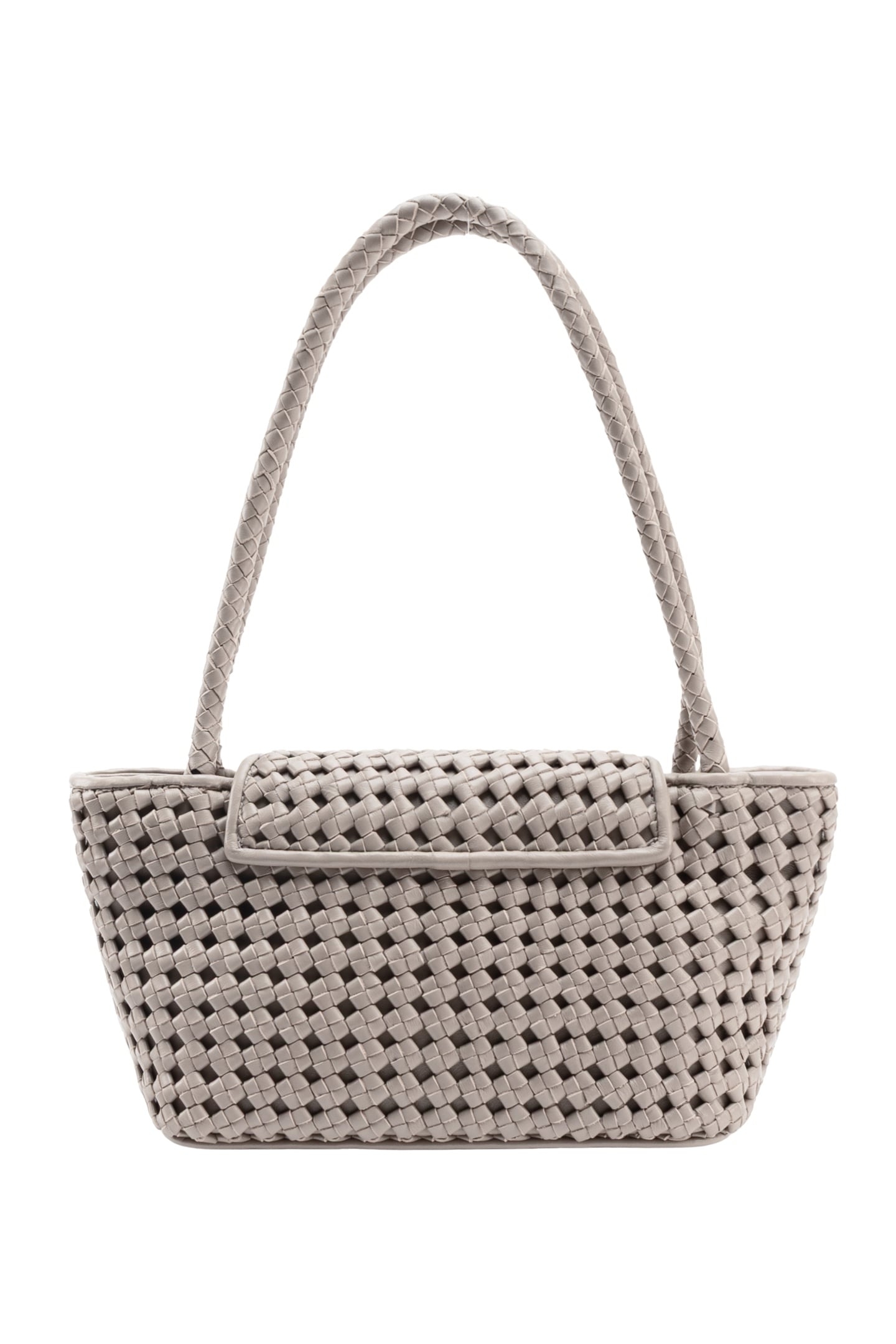 COURRIER TOTE WOVEN LEATHER GREY 2