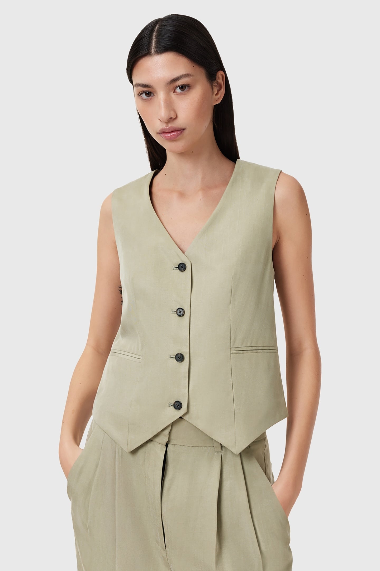AVERIE TEN WAISTCOAT SAGE GREEN 3