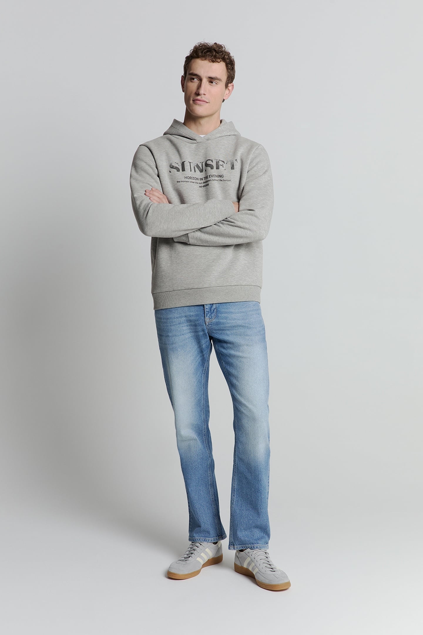 SWEATER HOODED GREY MELANGE 3