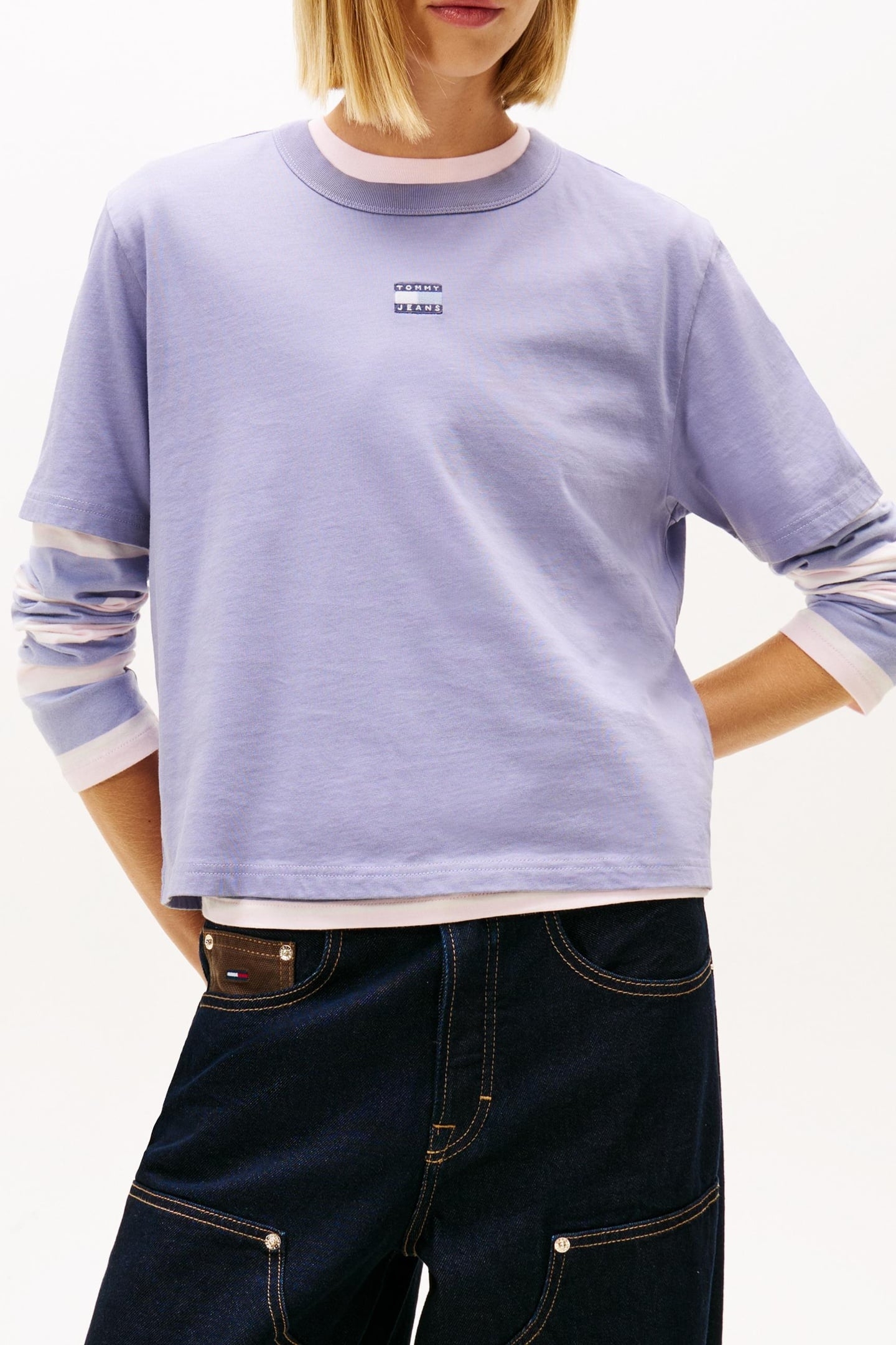 BOXY BADGE TEE PERIWINKLE DUSK 1