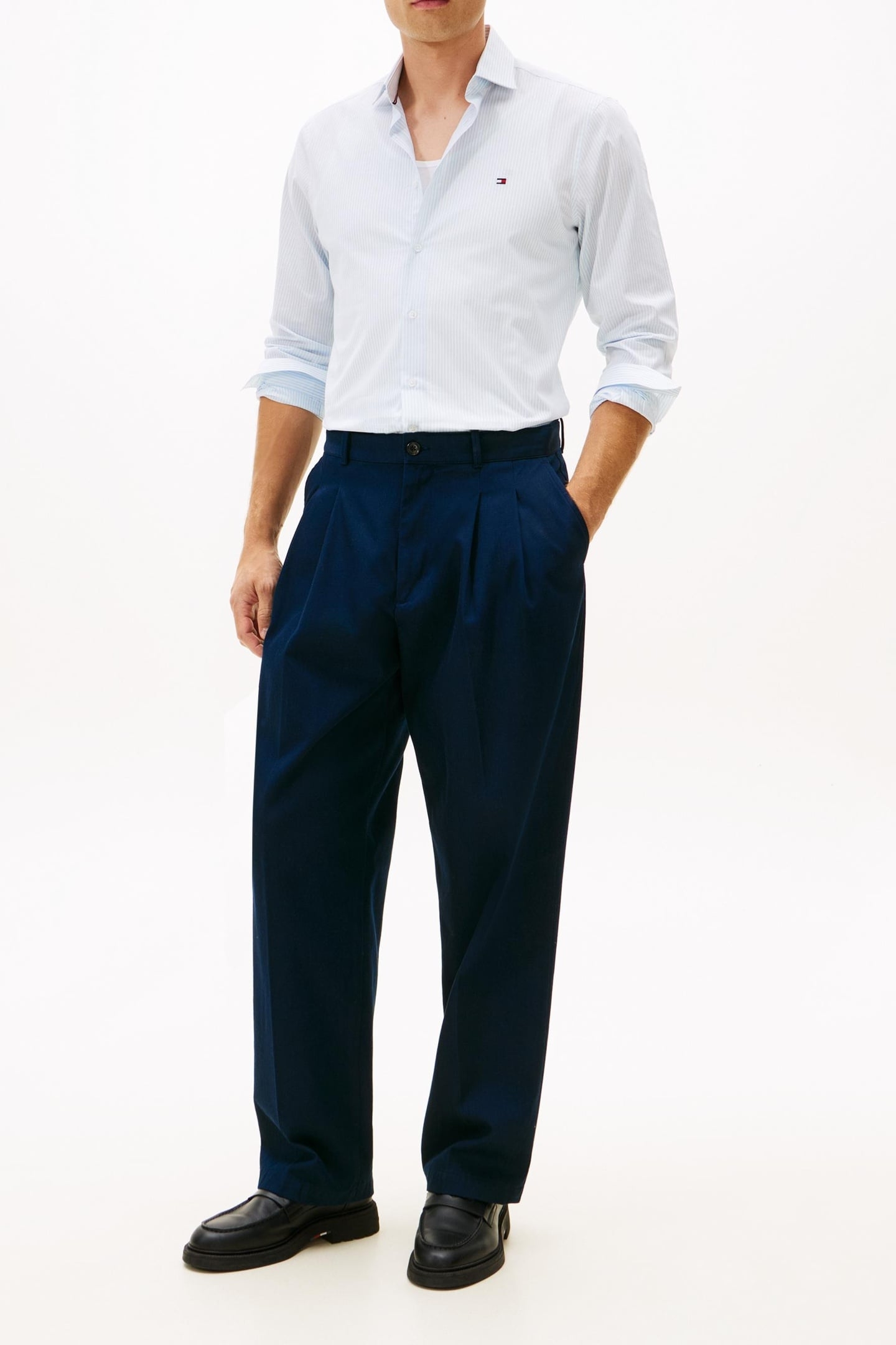 POPLIN BENGAL STRIPE LONG SLEEVE SHIRT CHAMBRAY SKY/STRIPE 4