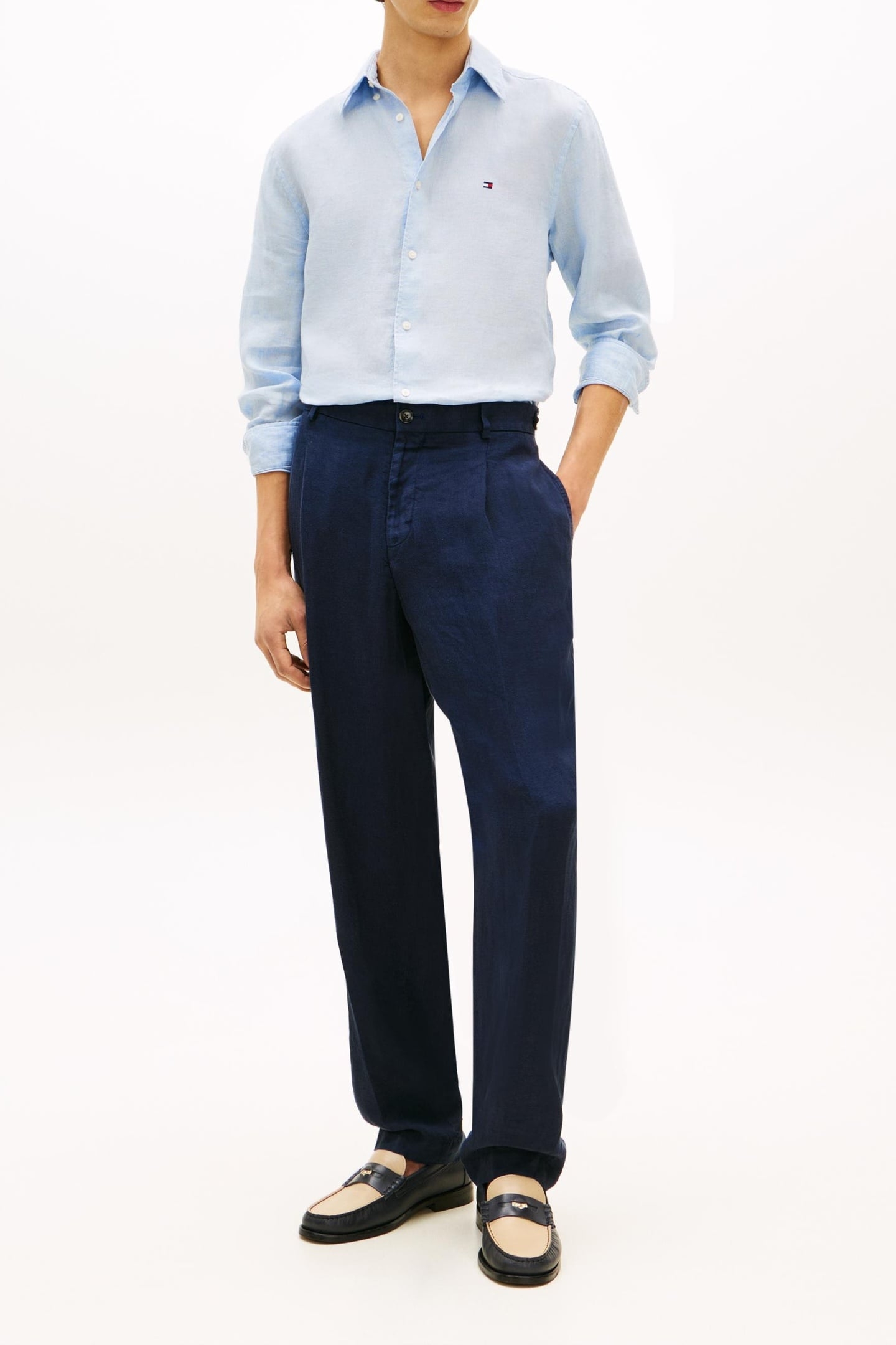 PIGMENT DYED LINEN SHIRT BREEZY BLUE 1