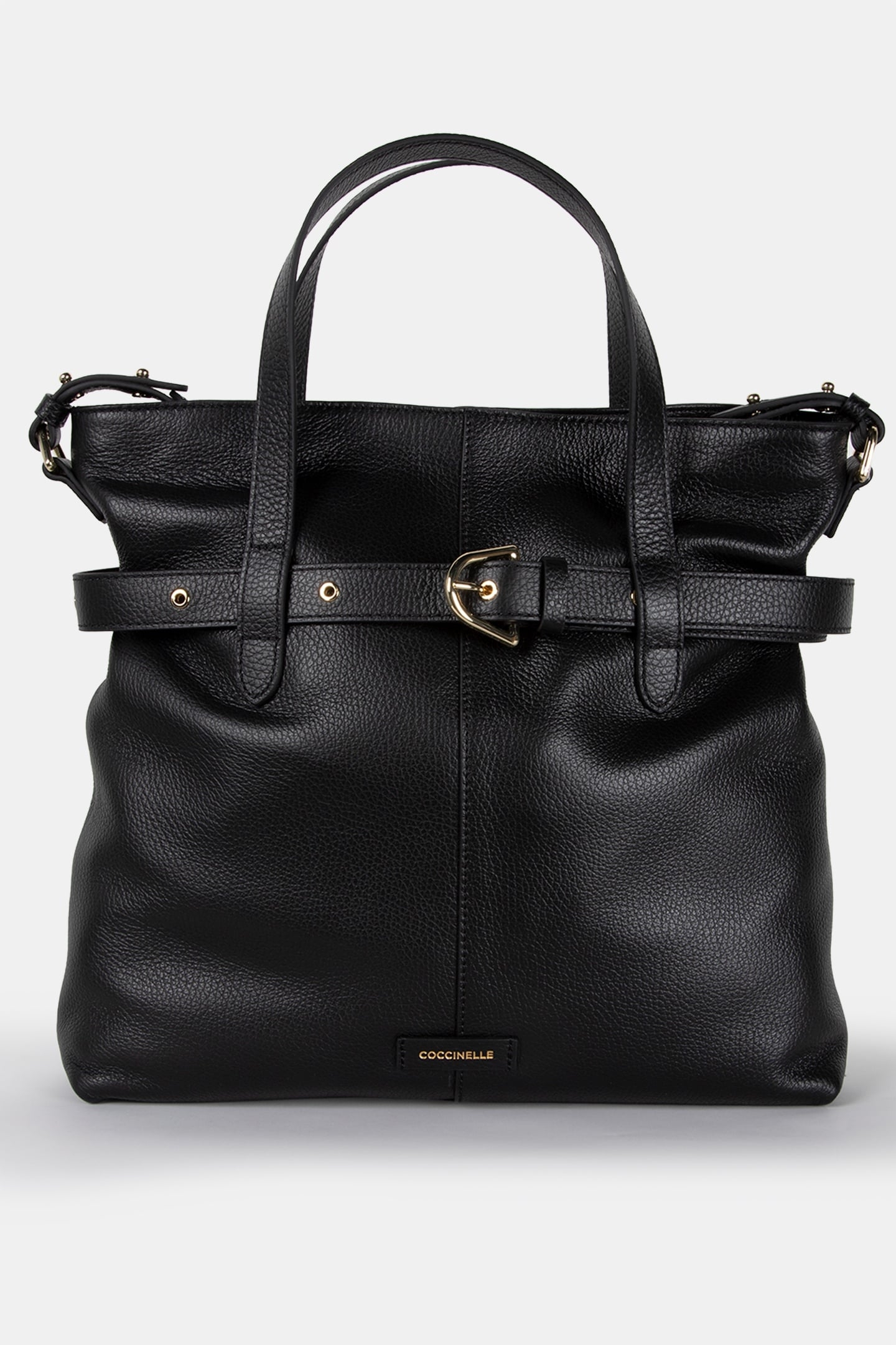 LARGE LEATHER TOTE BAG IN BLACK 2