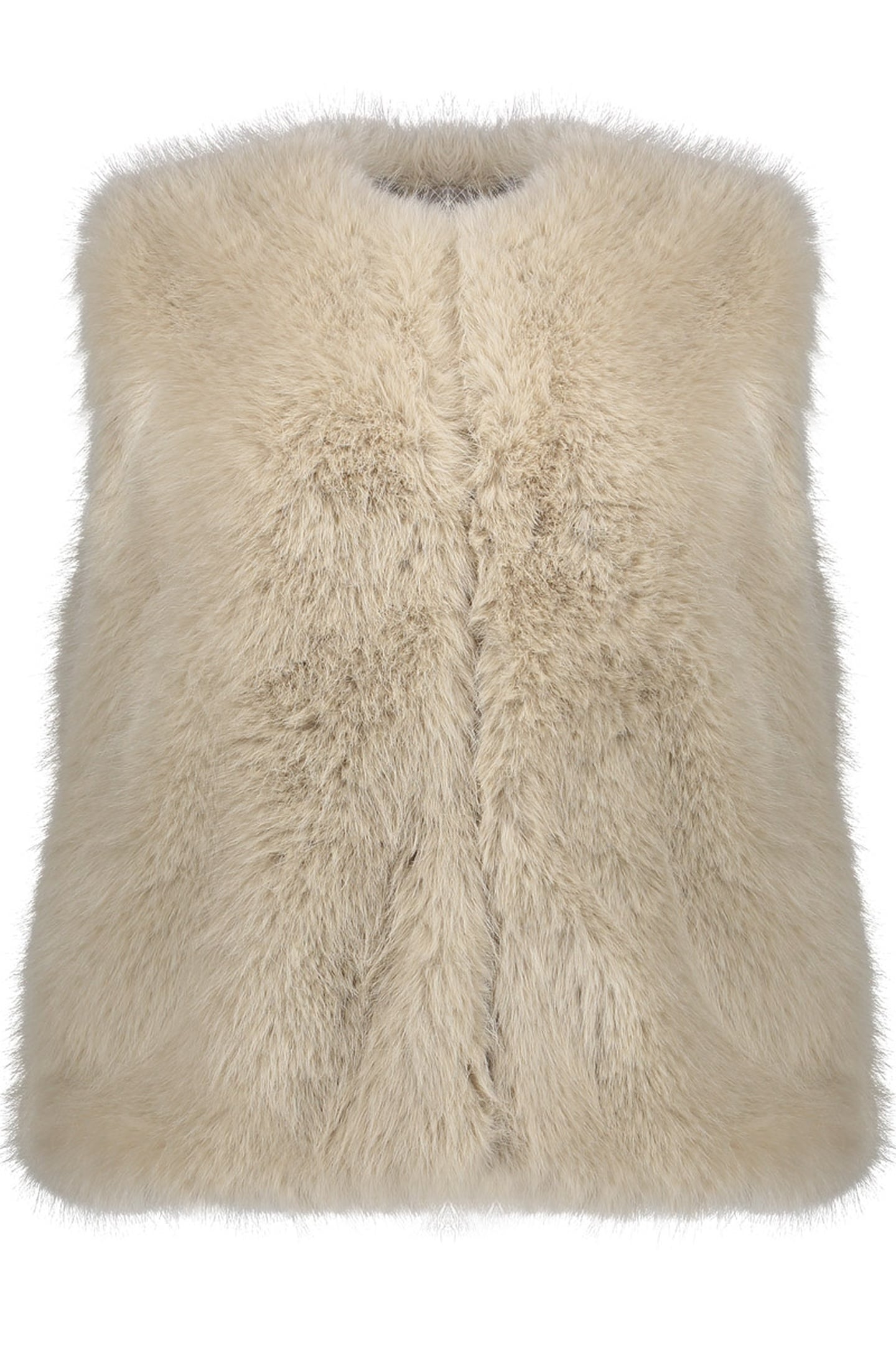 GILET FAKE FUR GREIGE 1