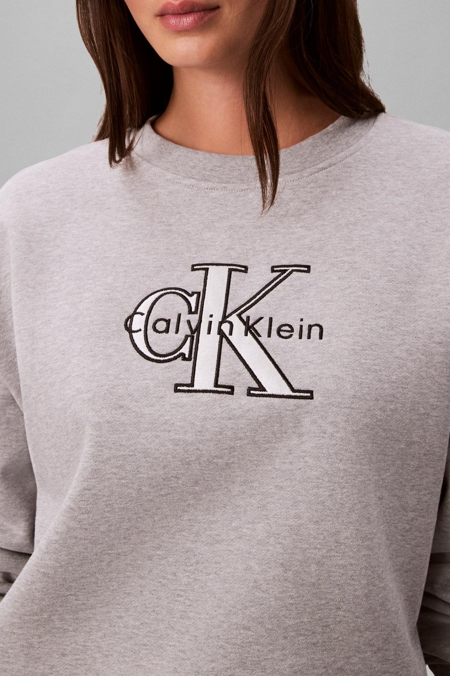 LS FOIL MONOLOGO SWEATSHIRT HEROIC GREY HEATHER 3