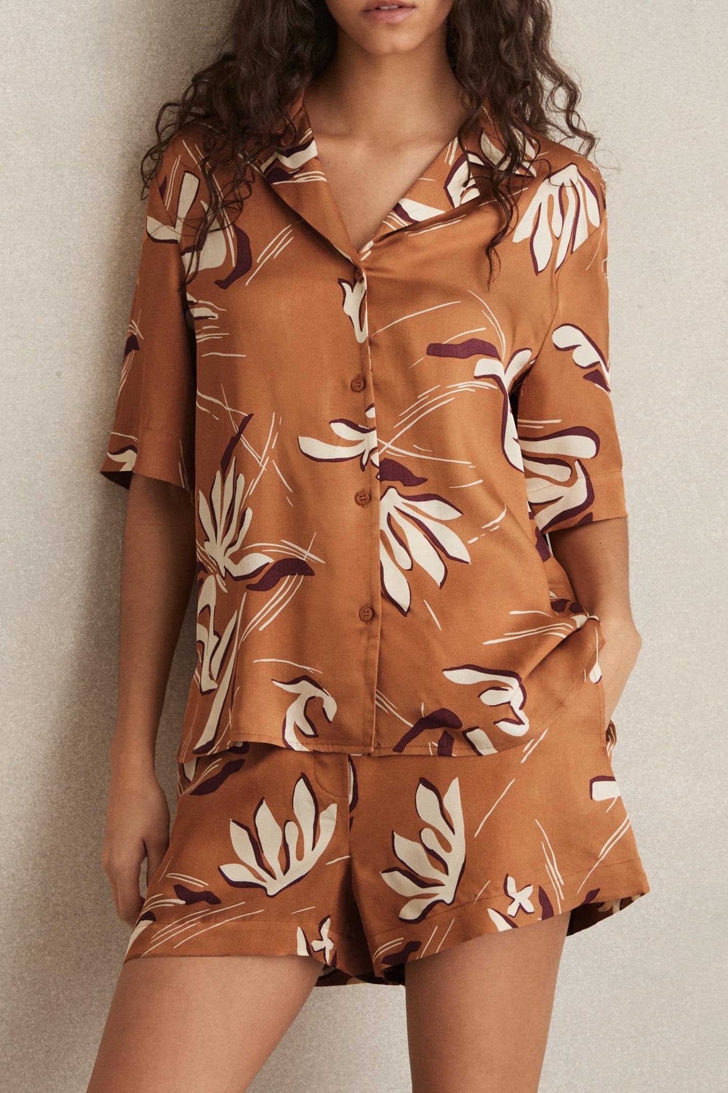 FLORAL PRINT TOP RUST 1