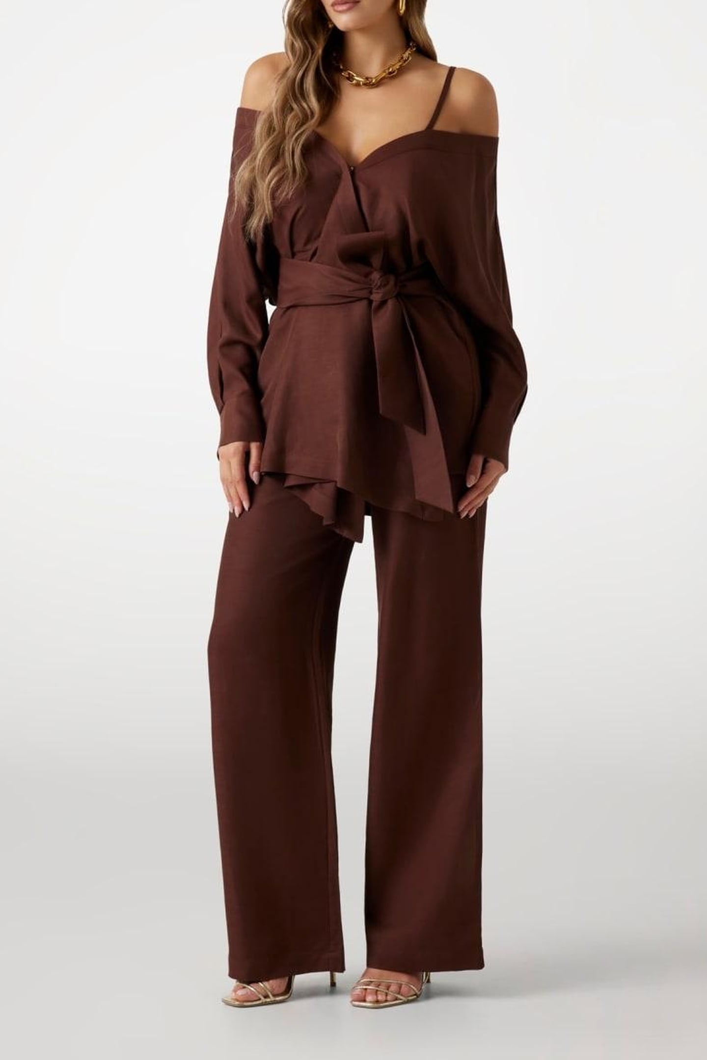 MARCIANO BY GUESS GRETA LS KIMONO CIOCCOLATA 1